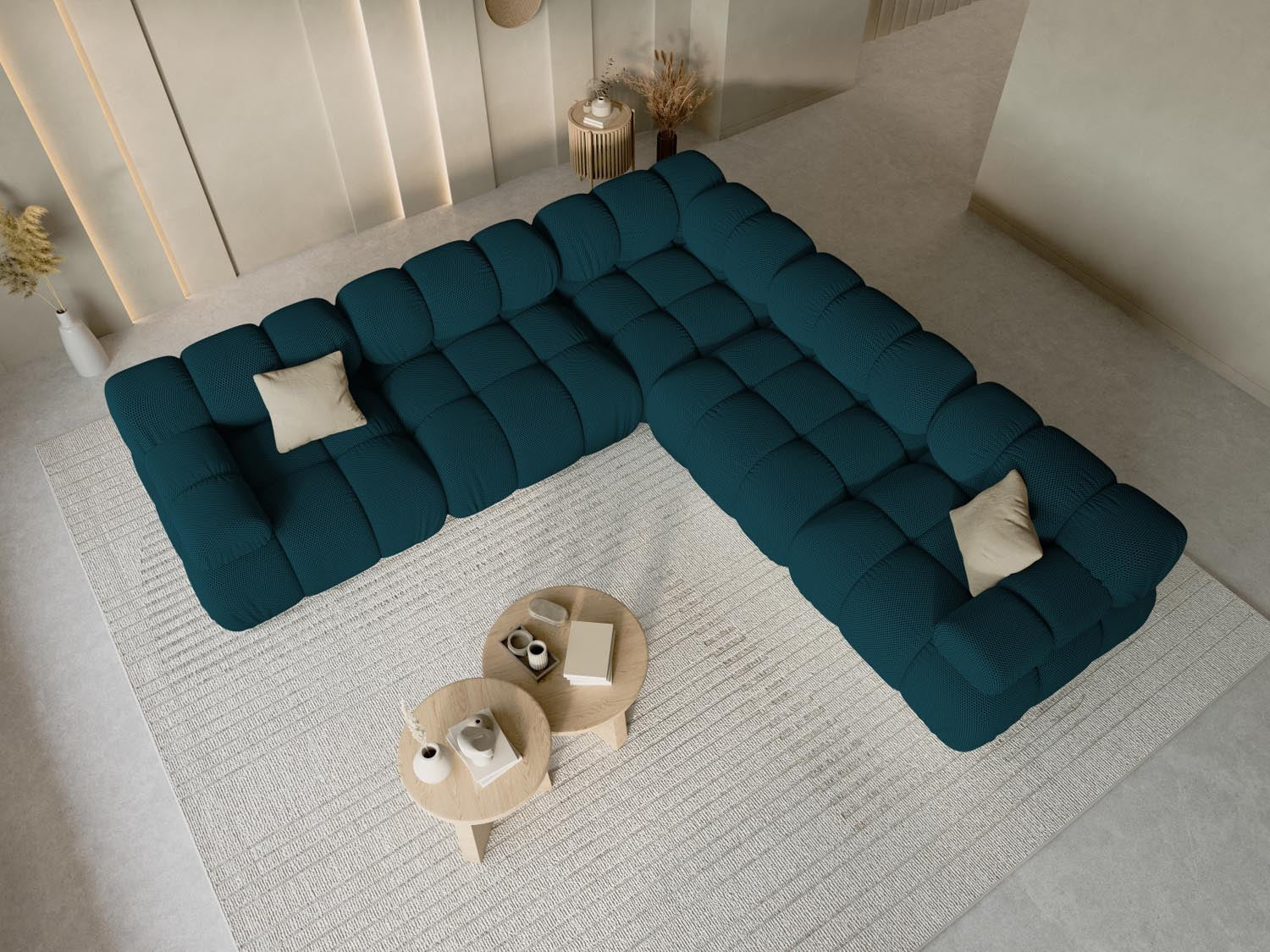 Bellis Symmetrical Ecksofa 5 Sitzer 282cm in Navy Blue präsentiert im Onlineshop von KAQTU Design AG. Ecksofa ist von Micadoni