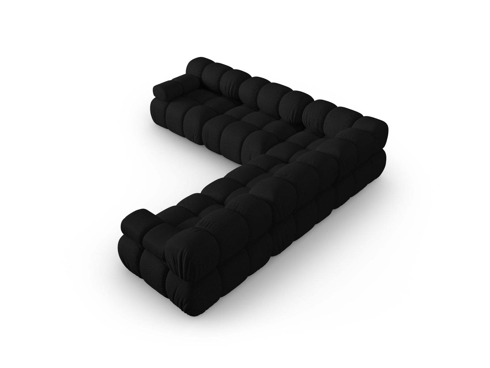 Modernes Bellis Ecksofa in Schwarz, 5-Sitzer, 282 cm, perfekt für gemütliche und stilvolle Wohnzimmergestaltung von Micadoni.