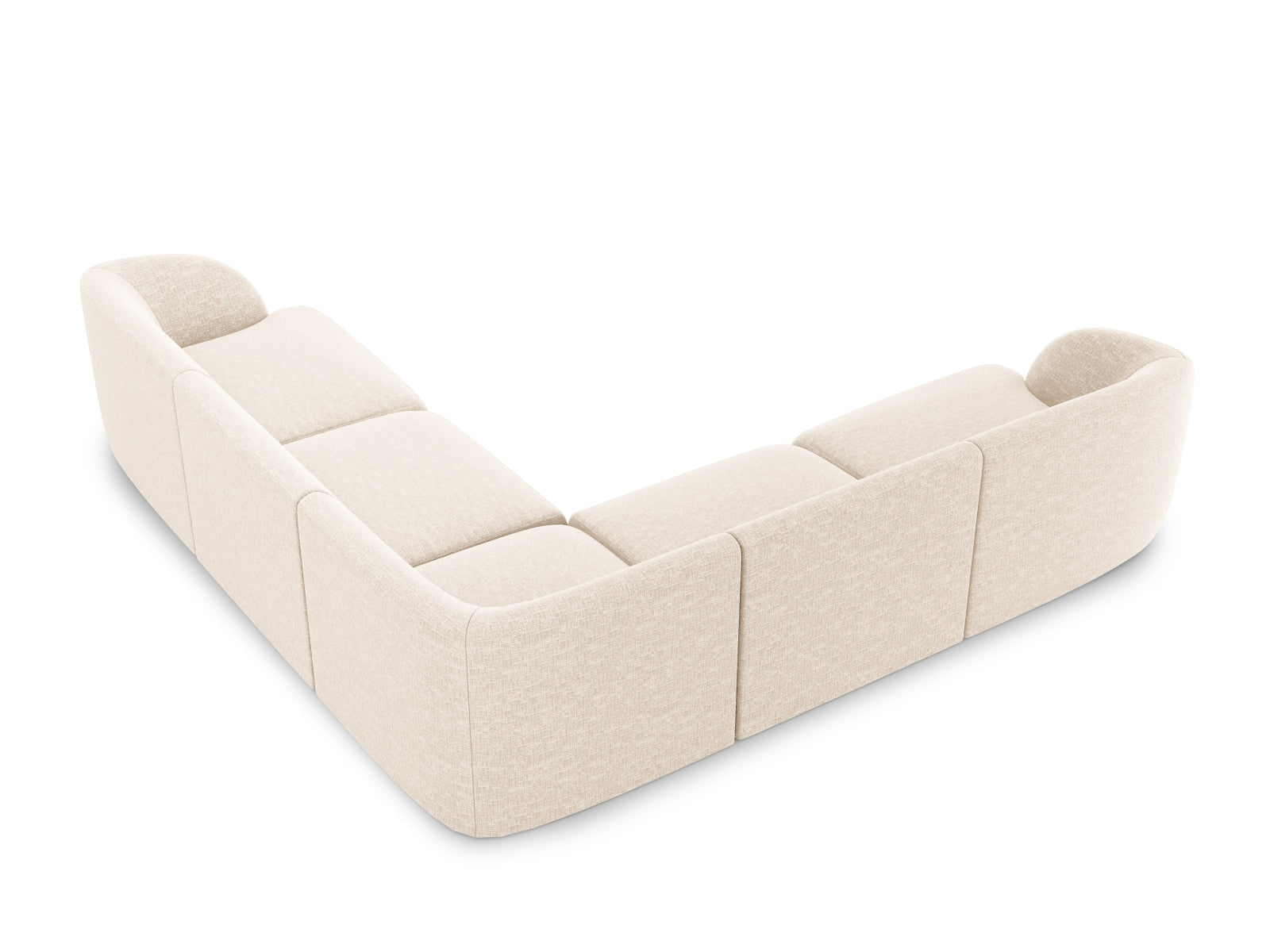 Elegantes Miley Symmetrical Ecksofa für 5 Personen in Ivory-Eden, ideal für stilvolle Wohnräume. Hochwertige Verarbeitung von Micadoni.