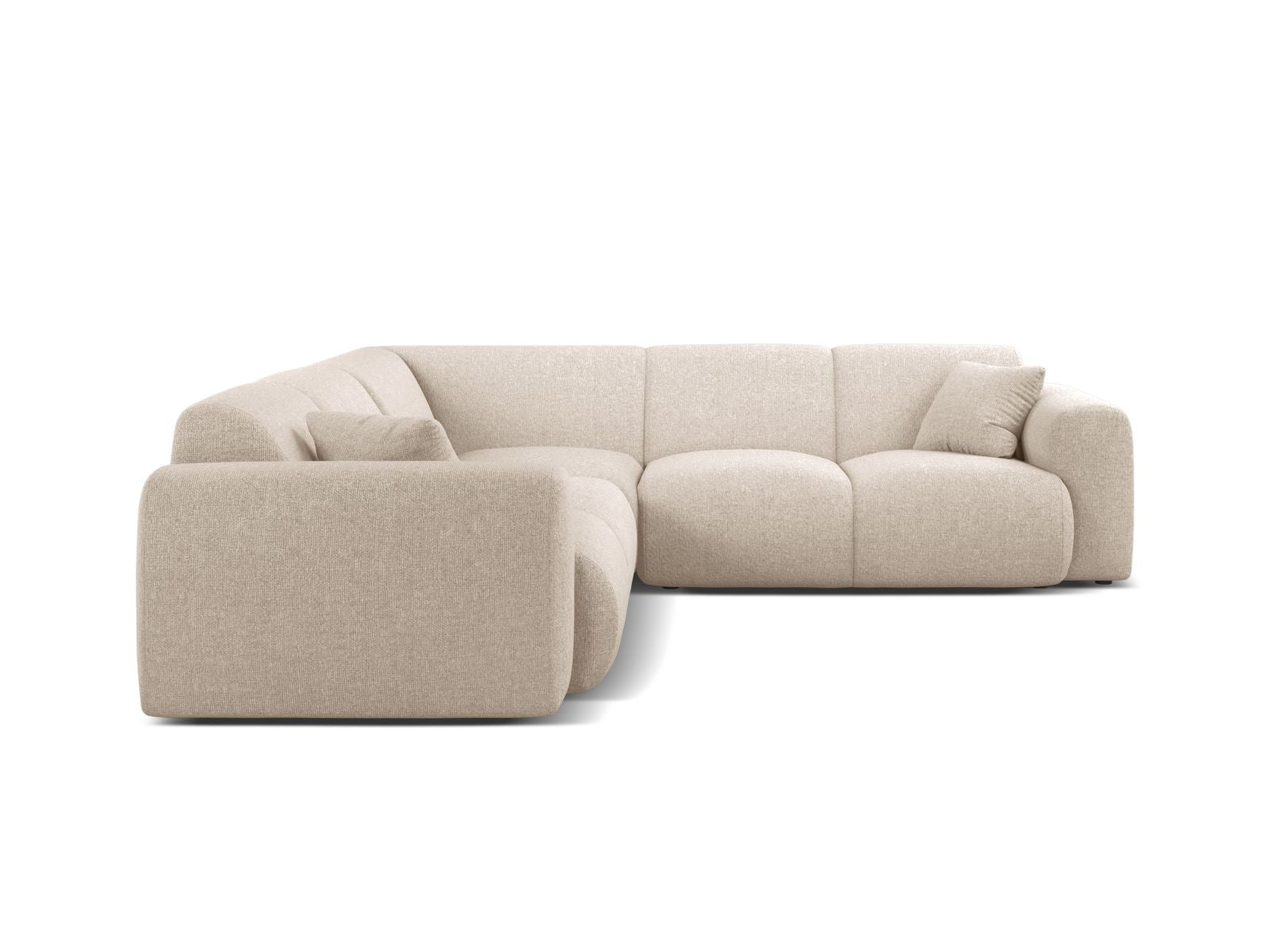 Elegantes 5-Sitzer Ecksofa Symmetric Molino in hellem Beige, ideal für stilvolle Wohnräume und gemütliche Abende.