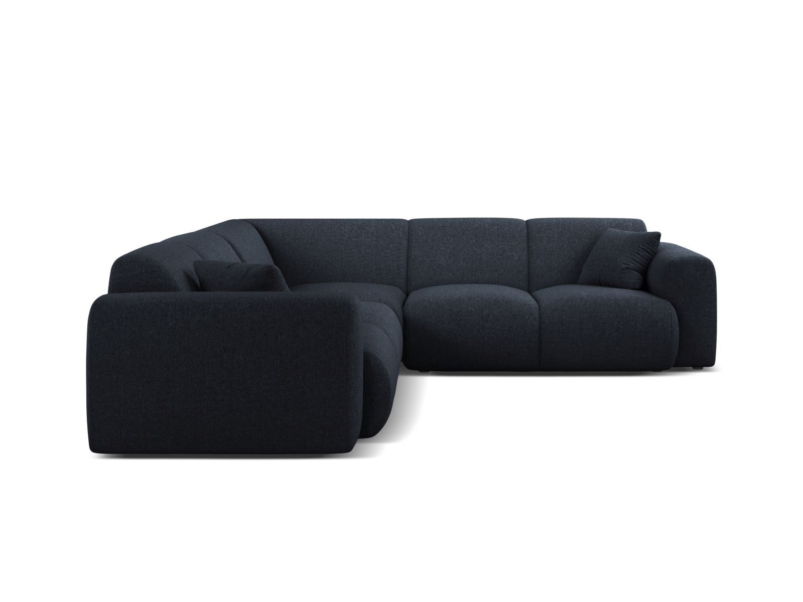 Elegantes 5-Sitzer Ecksofa Symmetric Molino in Navy Blue-Eden, ideal für stilvolle Wohnräume und gemütliche Abende.
