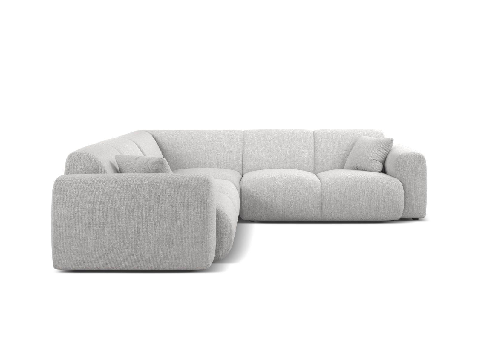 Elegantes 5-Sitzer Ecksofa Symmetric Molino in stilvollem Silver-Eden, ideal für moderne Wohnräume und gemütliche Abende.
