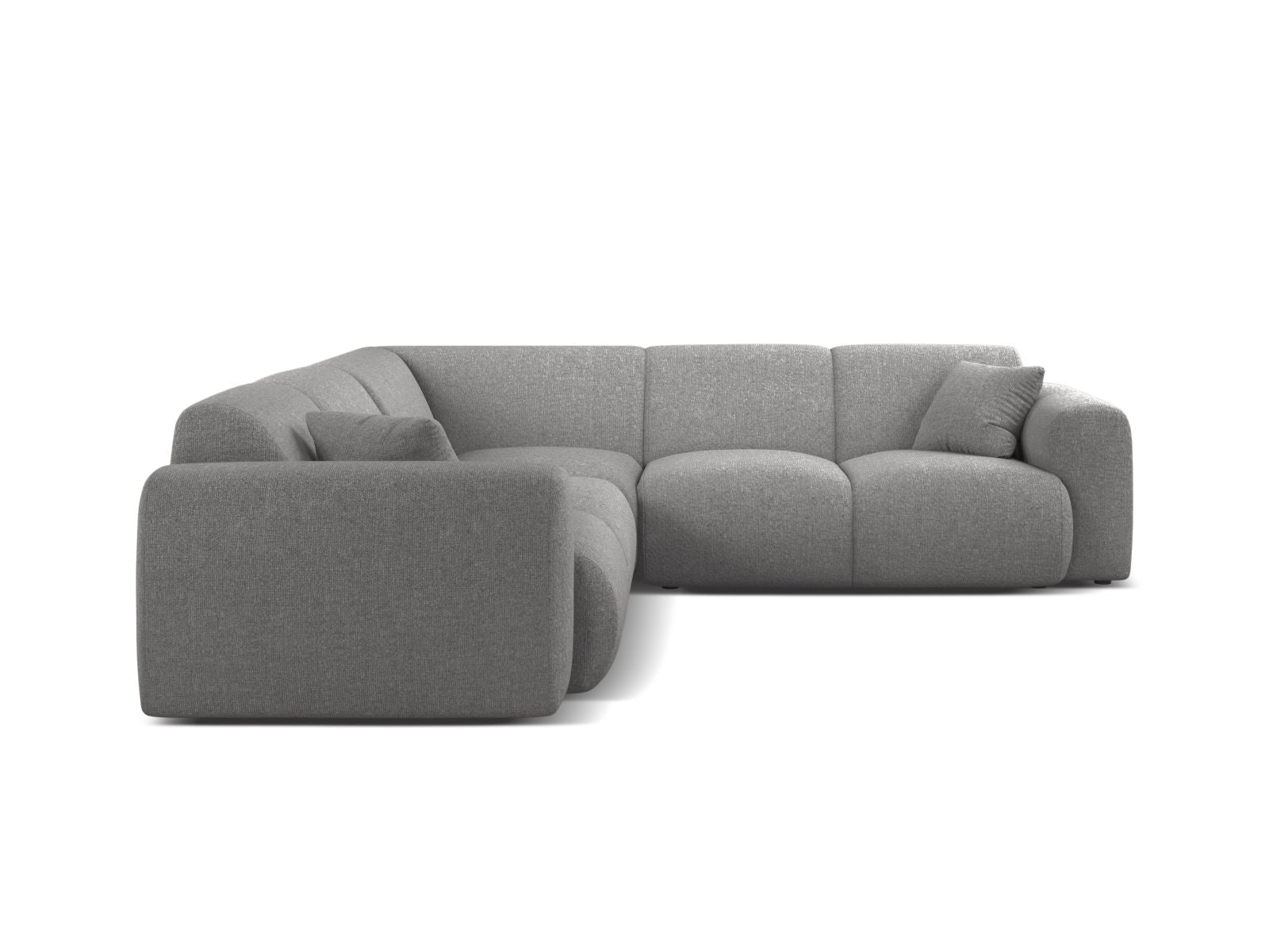 Stylisches 5-Sitzer Ecksofa Symmetric Molino in hellem Grau, ideal für moderne Wohnräume und gemütliche Abende.