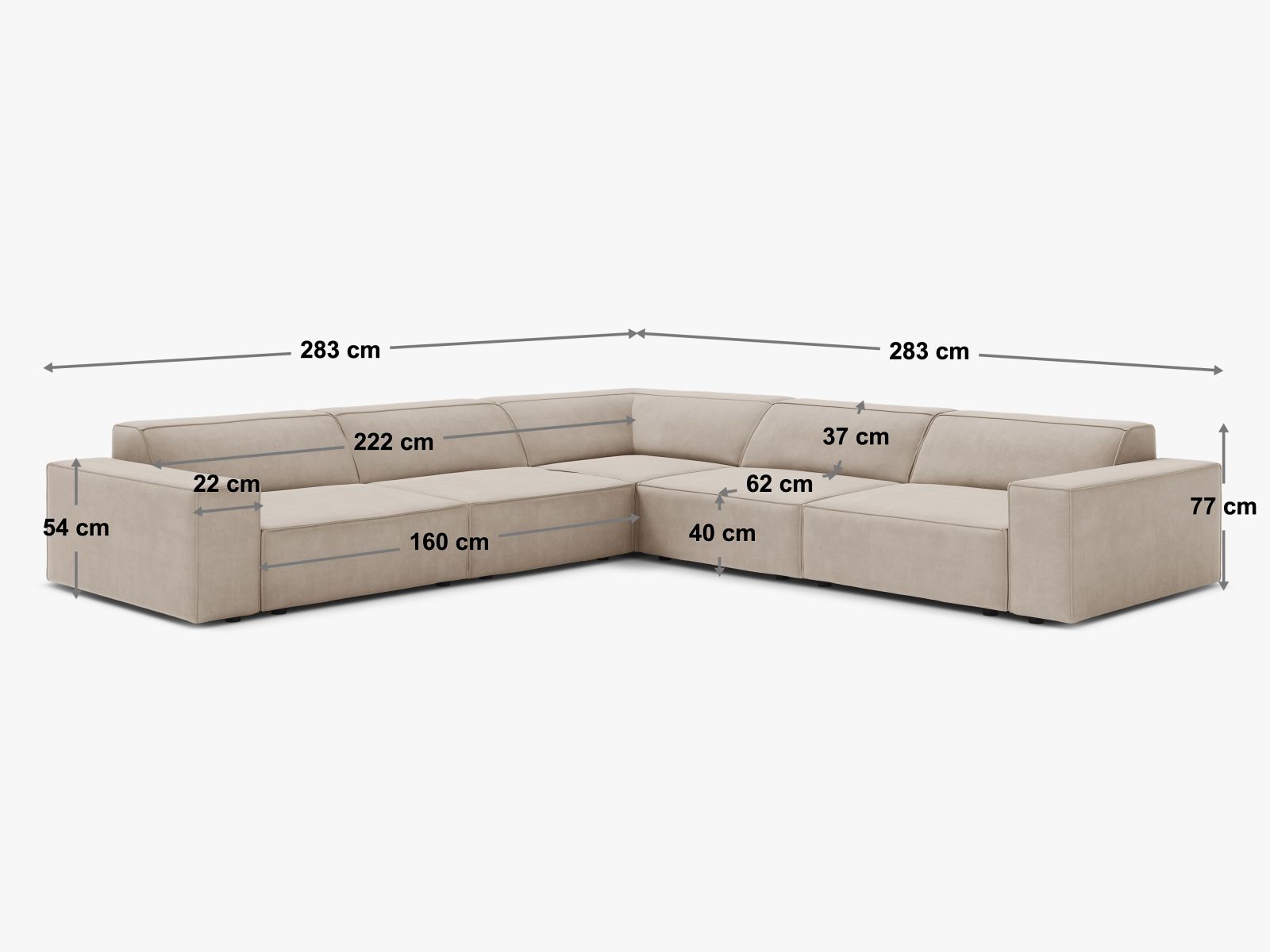 Modulares Ecksofa Jodie in moosgrün, bietet Platz für 6 Personen und vereint Komfort mit modernem Design für Ihr Zuhause.