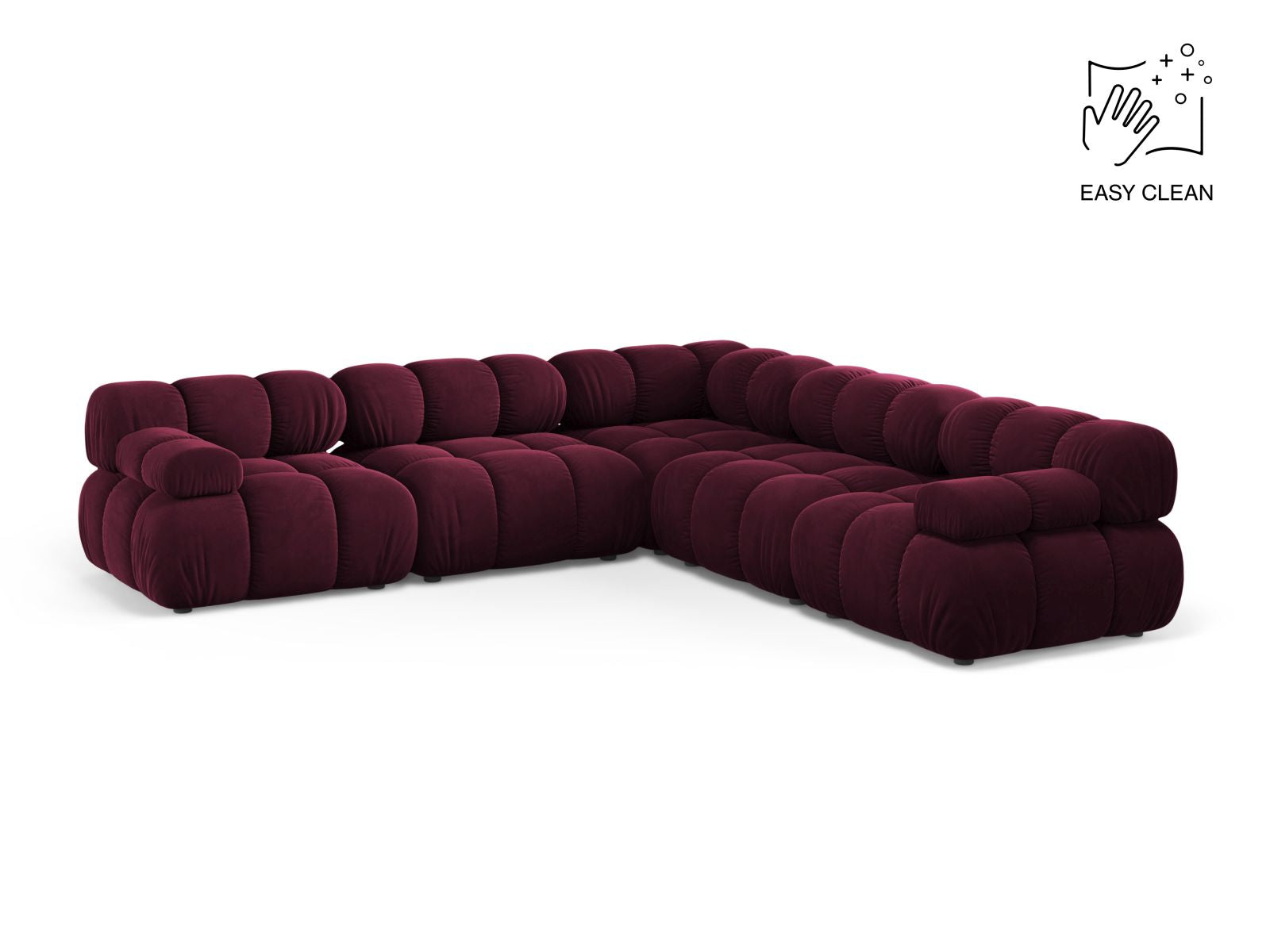 5-Sitzer Ecksofa Symmetric Bellis in Burgundy-Venus präsentiert im Onlineshop von KAQTU Design AG. Ecksofa ist von Micadoni