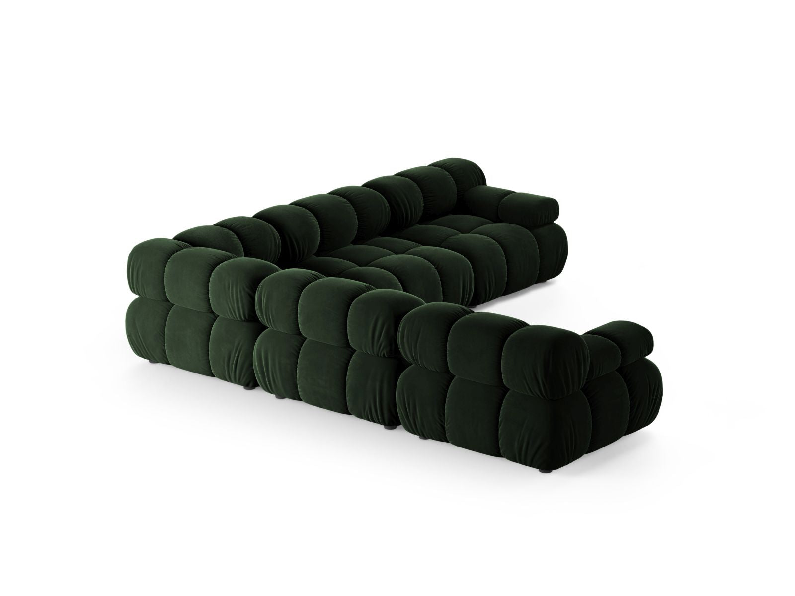 Elegantes 5-Sitzer Ecksofa Symmetric Bellis in sattem Flaschengrün, ideal für gemütliche Abende und geschmackvolle Wohnräume.