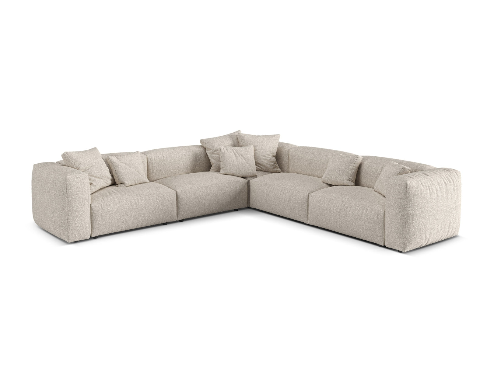Elegantes 5-Sitzer Ecksofa Martina mit symmetrischem Design, perfekt für moderne Wohnräume und gemütliche Stunden mit Freunden und Familie.