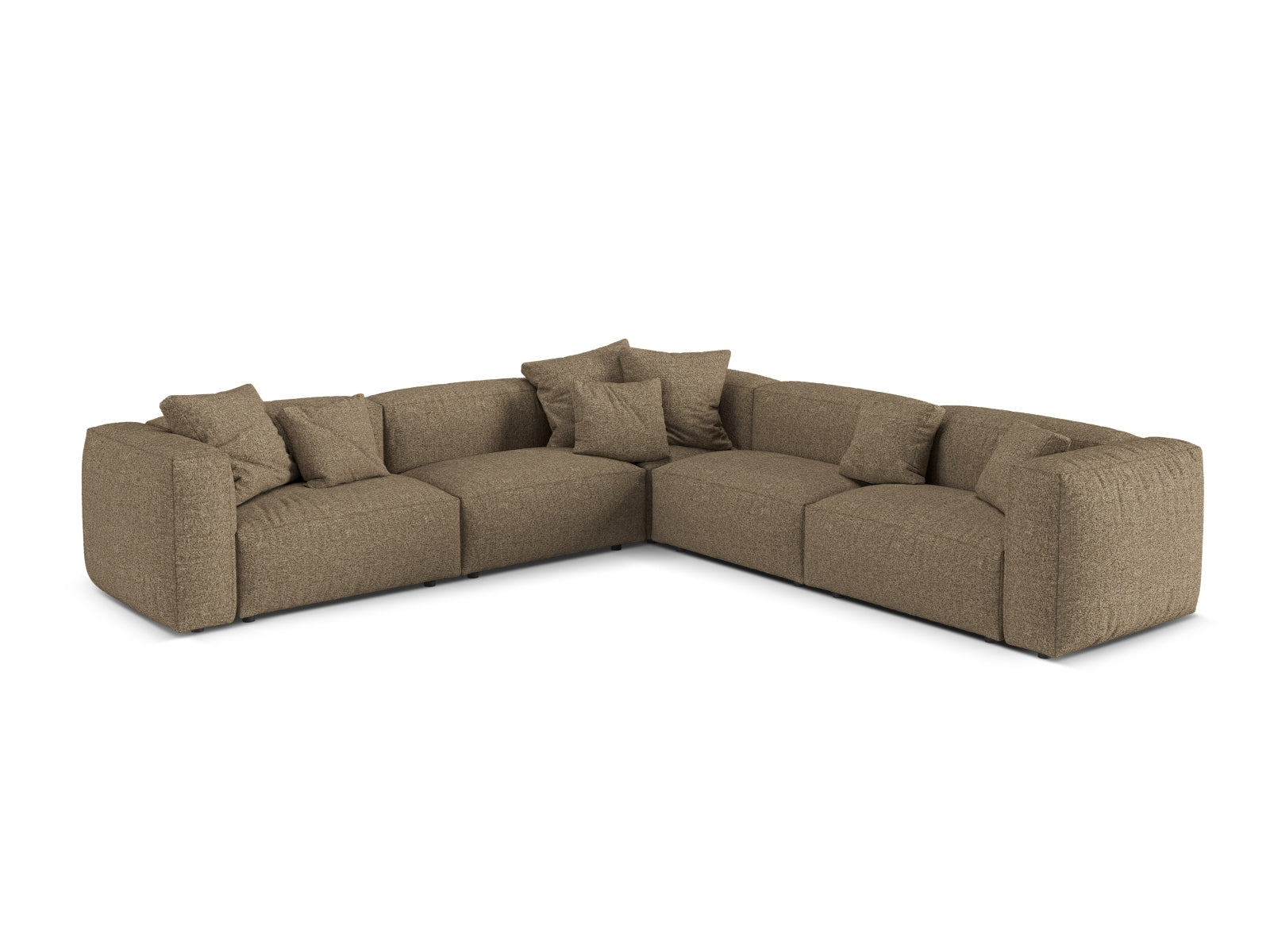 Elegantes 5-Sitzer Ecksofa Martina mit symmetrischer Form, perfekt für gemütliche Zusammenkünfte und modernes Wohnen.