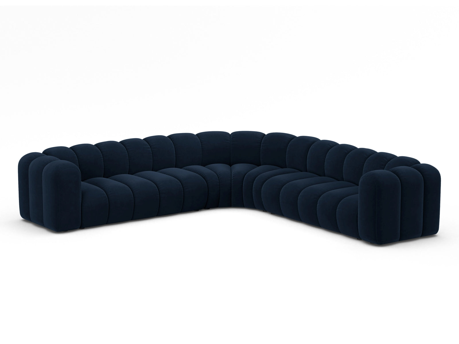 Lupine Velour Symmetrical modulares Ecksofa 5 Sitzer in Royal Blue präsentiert im Onlineshop von KAQTU Design AG. Ecksofa ist von Micadoni