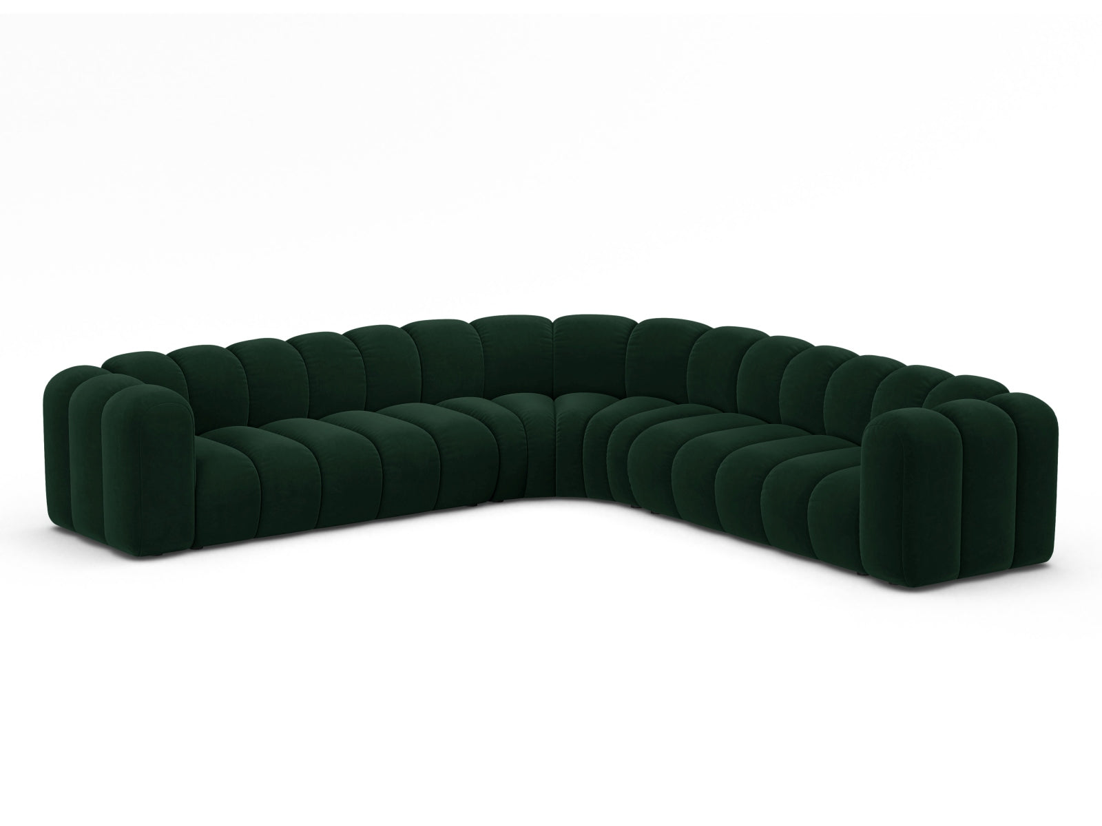 Lupine Velour Symmetrical modulares Ecksofa 5 Sitzer in Bottle Green präsentiert im Onlineshop von KAQTU Design AG. Ecksofa ist von Micadoni
