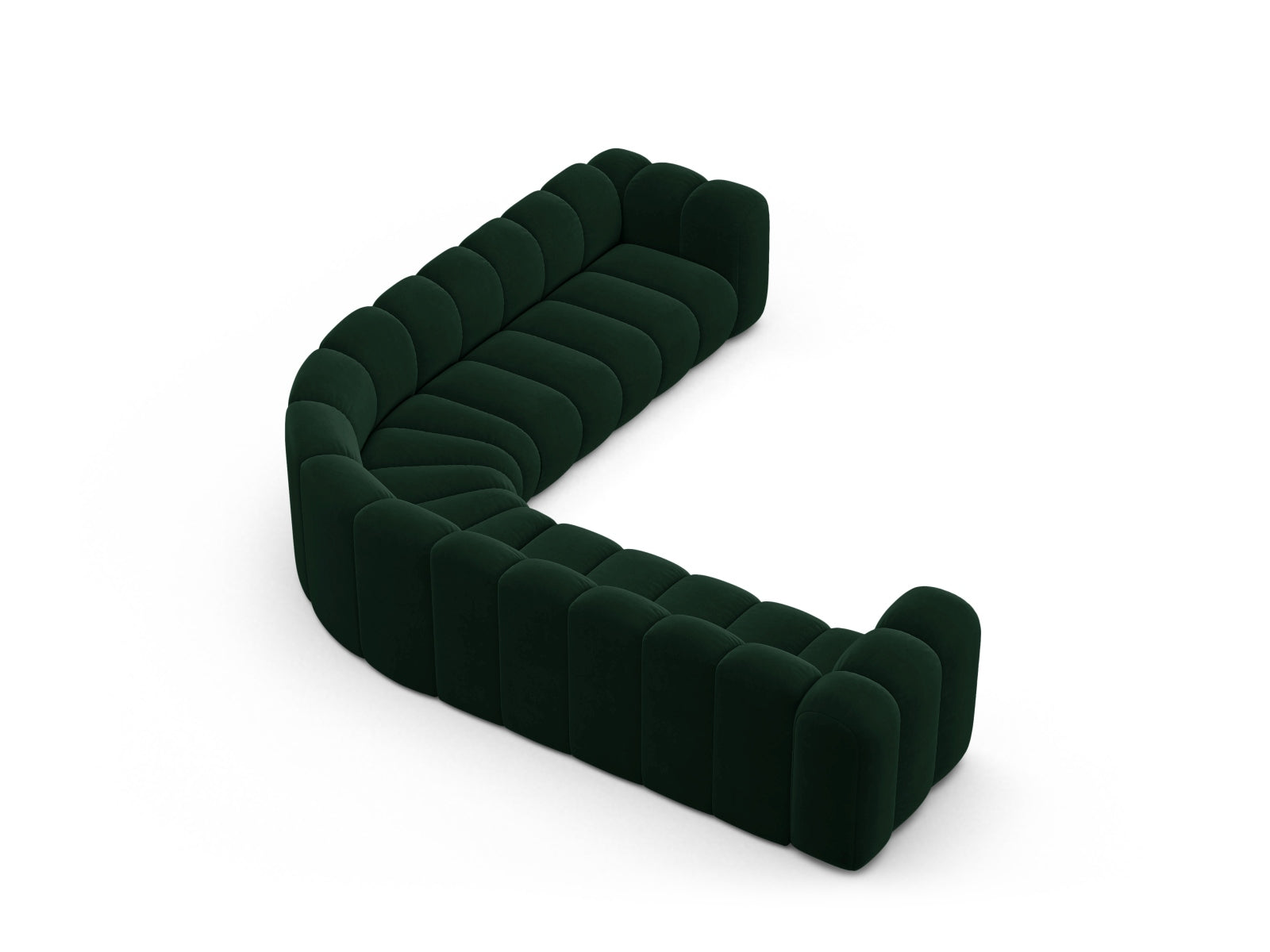 Lupine Velour Symmetrical modulares Ecksofa 5 Sitzer in Bottle Green präsentiert im Onlineshop von KAQTU Design AG. Ecksofa ist von Micadoni