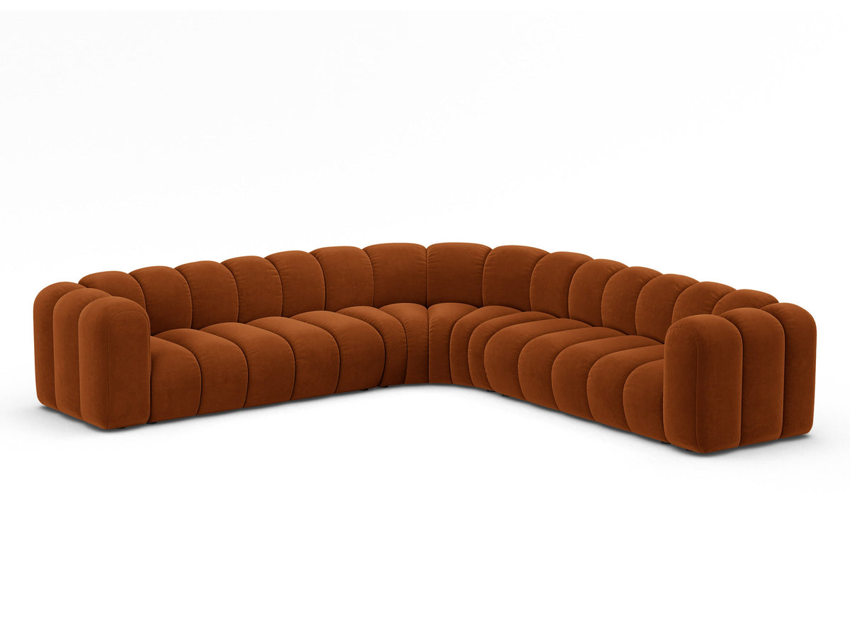 Lupine Modulares Symmetrical Sofa Velour 6 Sitzer in Terracotta-Salvador präsentiert im Onlineshop von KAQTU Design AG. Ecksofa ist von Micadoni