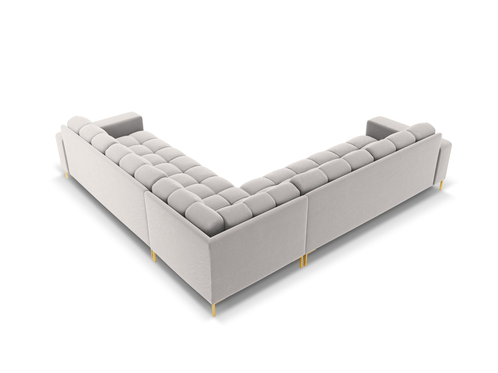 Mamaia Velour Symmetrical Ecksofa 6 Sitzer in Silver/Gold präsentiert im Onlineshop von KAQTU Design AG. Ecksofa ist von Micadoni