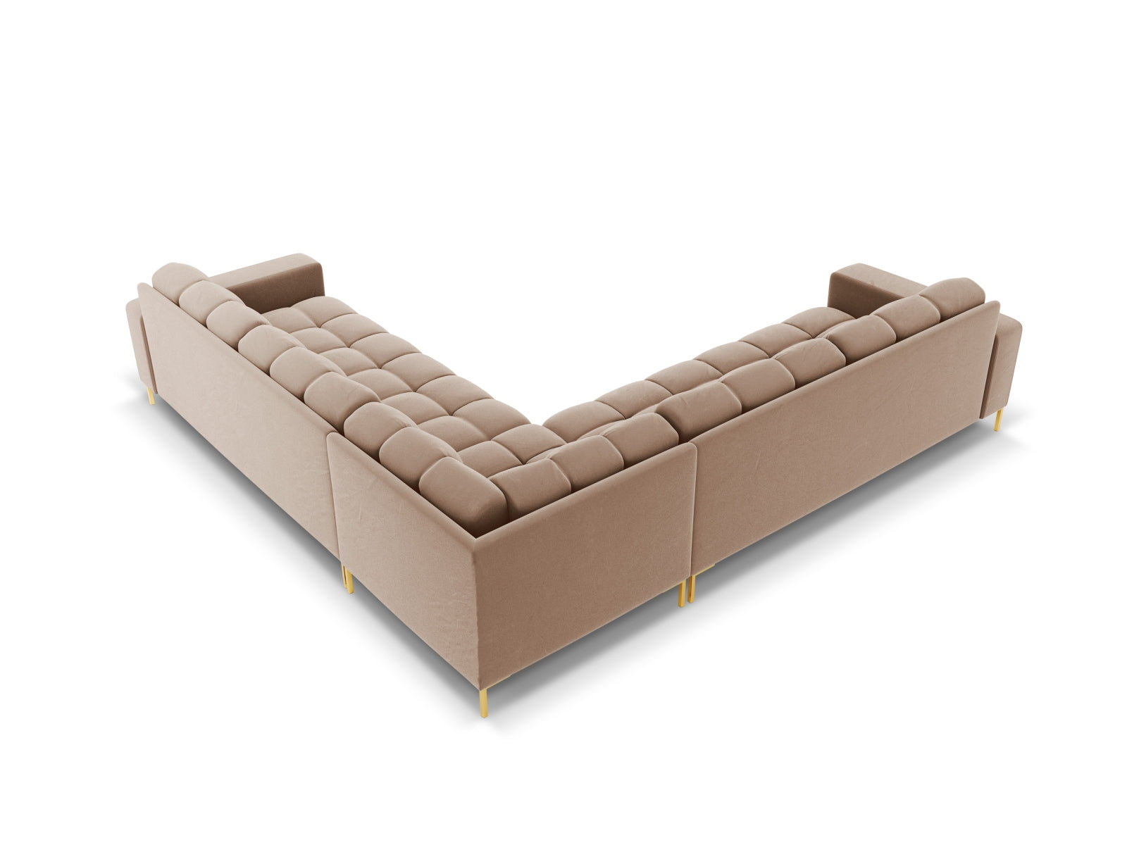 Mamaia Velour Symmetrical Ecksofa 6 Sitzer in Beige/Gold präsentiert im Onlineshop von KAQTU Design AG. Ecksofa ist von Micadoni