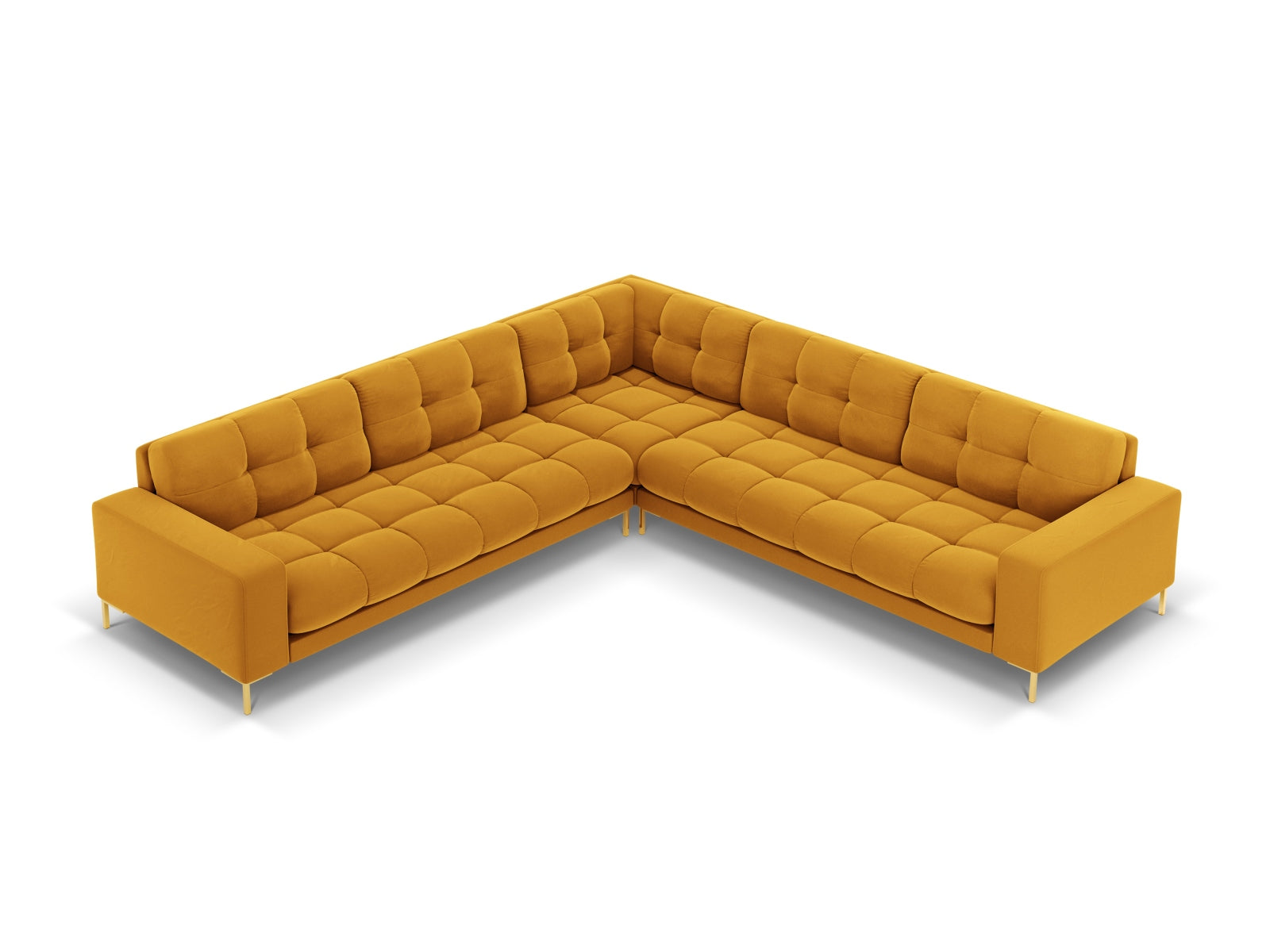 Mamaia Velour Symmetrical Ecksofa 6 Sitzer in Yellow/Gold präsentiert im Onlineshop von KAQTU Design AG. Ecksofa ist von Micadoni