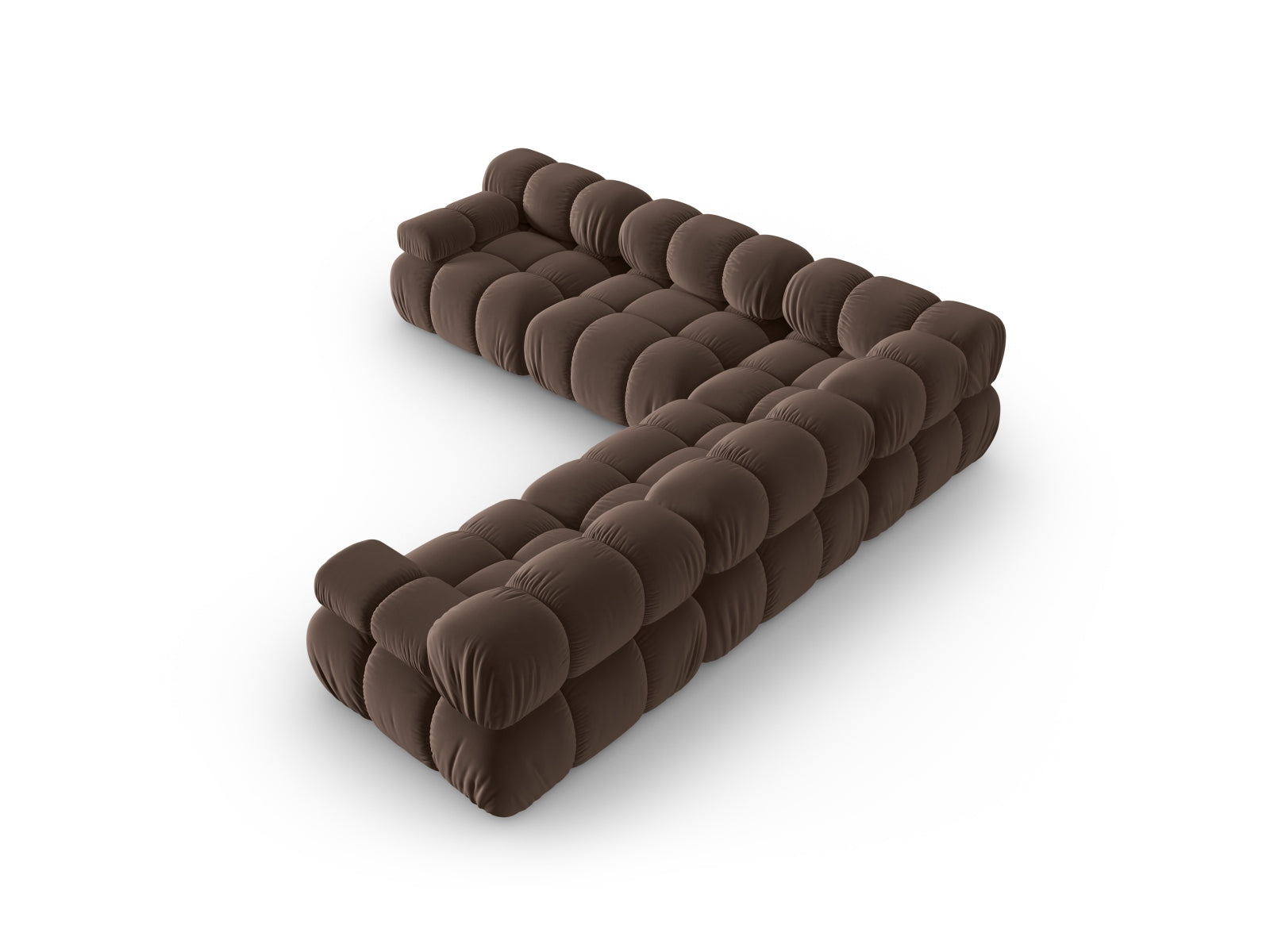 Erleben Sie das Bellis Velour Ecksofa von Micadoni – 5 Sitzer, 282 cm, vereint modernes Design und höchsten Sitzkomfort für Ihr Wohnzimmer.