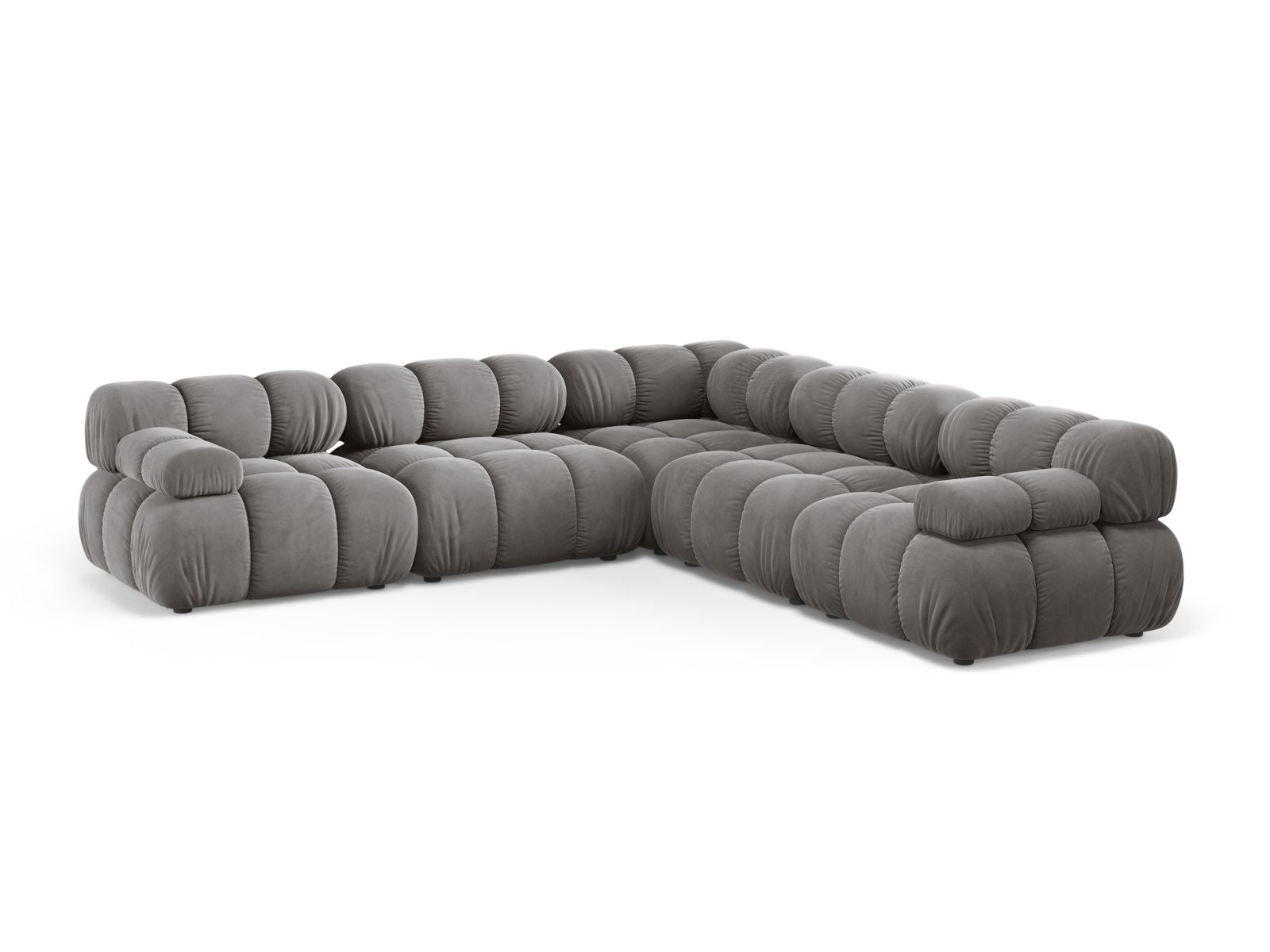 Bellis Velour Symmetrical Ecksofa 5 Sitzer 282cm in Light Grey-Bluvel präsentiert im Onlineshop von KAQTU Design AG. Ecksofa ist von Micadoni