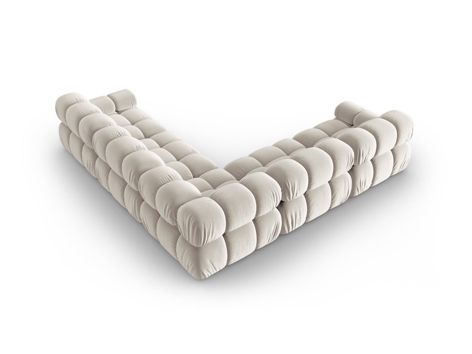 Modernes 5-Sitzer Ecksofa Bellis in edlem Dunkelbeige, 282 cm, perfekt für entspannte Stunden und stilvolle Einrichtung.