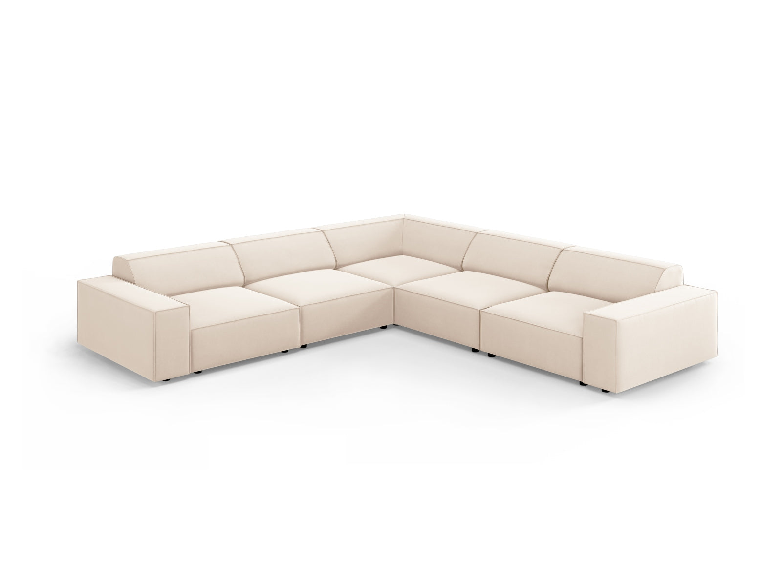 Jodie Velour modulares Symmetrical Ecksofa 6 Sitzer in Light Beige präsentiert im Onlineshop von KAQTU Design AG. Ecksofa ist von Micadoni