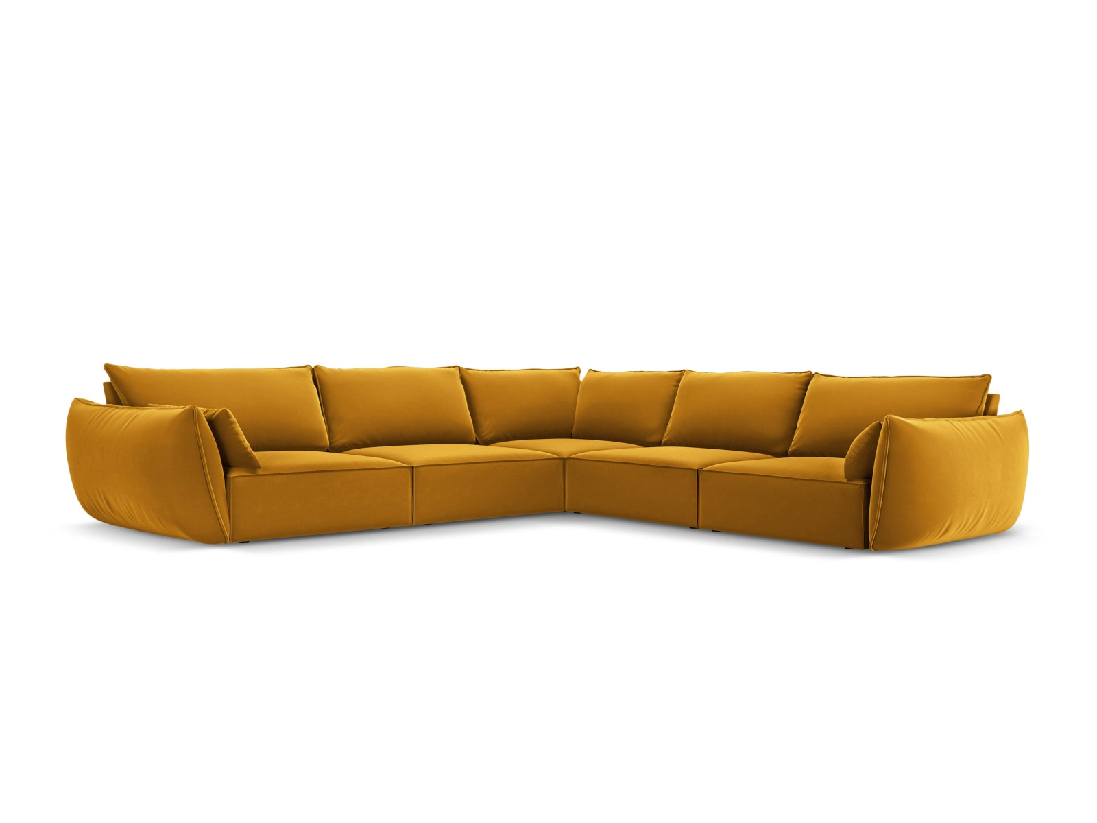 Kaelle Velour Symmetrical Ecksofa 7 Sitzer in Yellow präsentiert im Onlineshop von KAQTU Design AG. Ecksofa ist von Micadoni