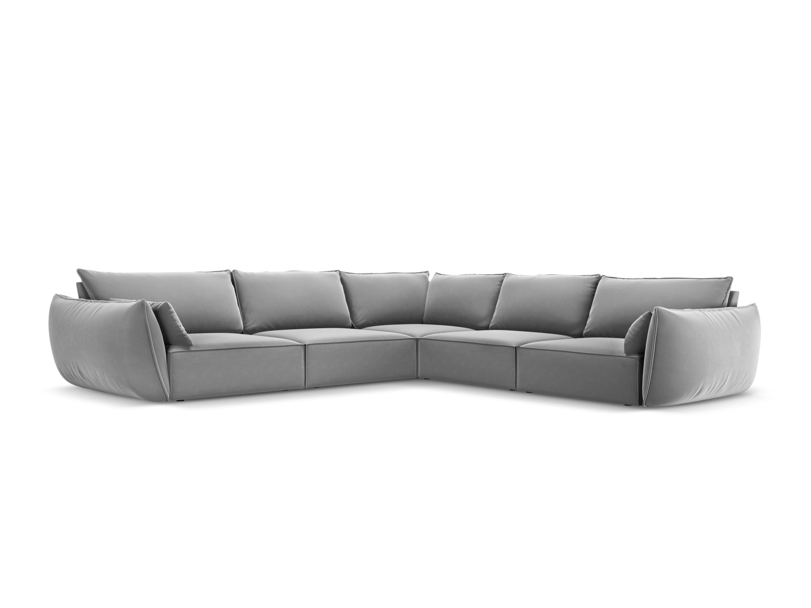 Kaelle Velour Symmetrical Ecksofa 7 Sitzer in Grey präsentiert im Onlineshop von KAQTU Design AG. Ecksofa ist von Micadoni