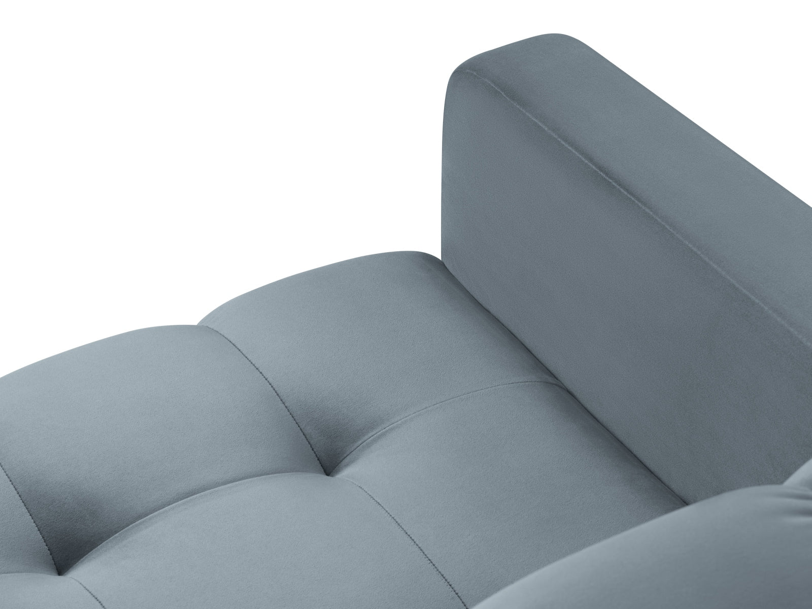 Mamaia Velour Symmetrical Ecksofa 6 Sitzer in Light Blue/Schwarz präsentiert im Onlineshop von KAQTU Design AG. Ecksofa ist von Micadoni