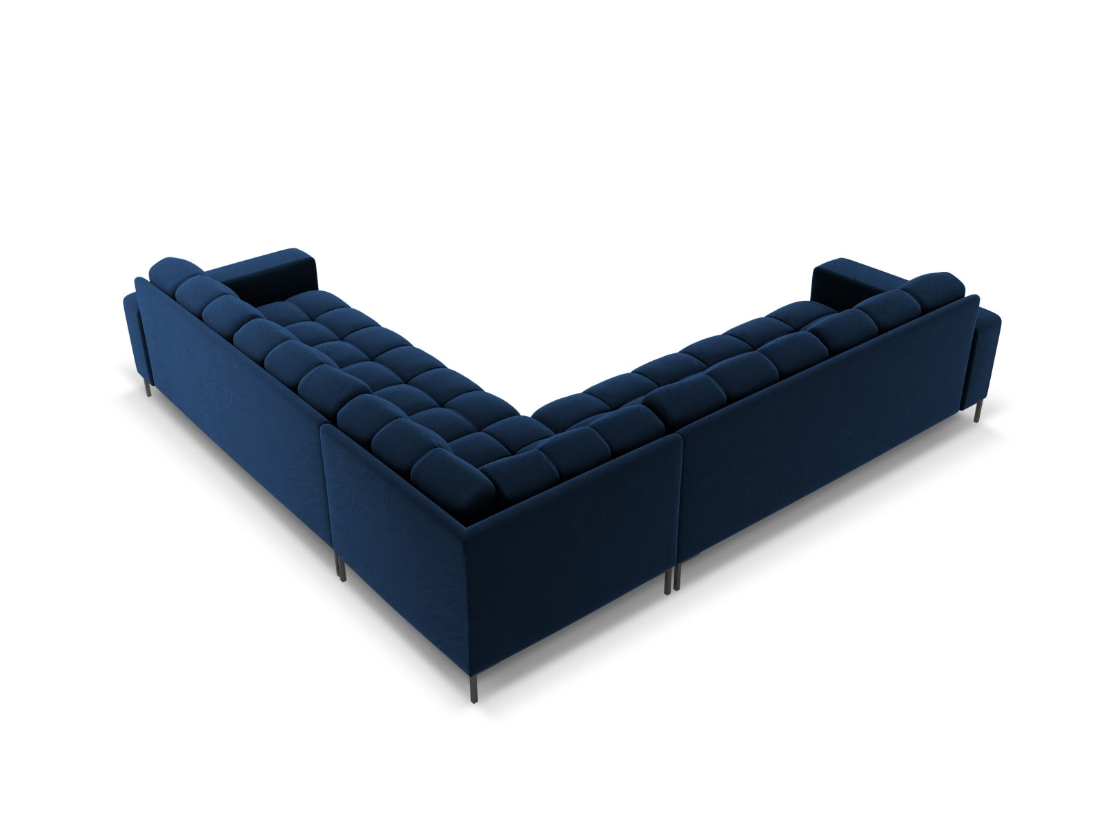 Mamaia Velour Symmetrical Ecksofa 6 Sitzer in Royal Blue/Schwarz präsentiert im Onlineshop von KAQTU Design AG. Ecksofa ist von Micadoni