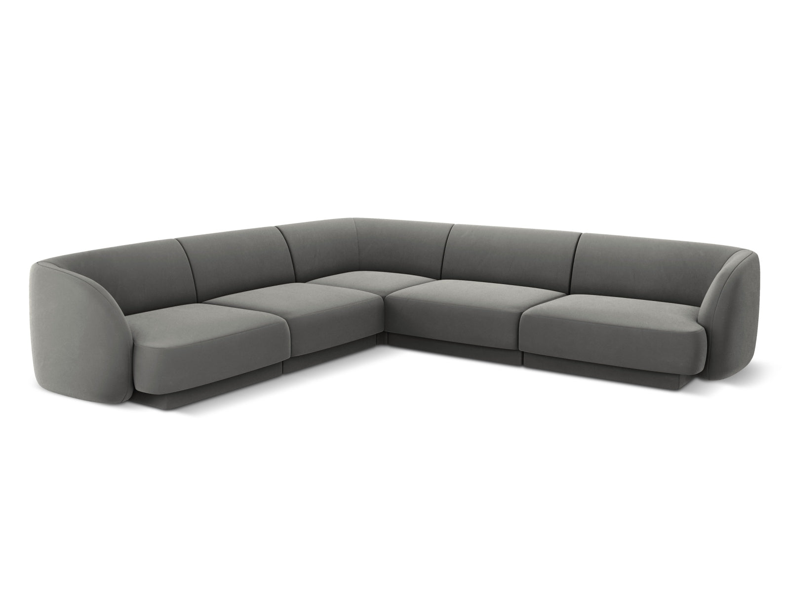 Miley Velour Symmetrical Ecksofa 5 Sitzer in Light Grey präsentiert im Onlineshop von KAQTU Design AG. Ecksofa ist von Micadoni