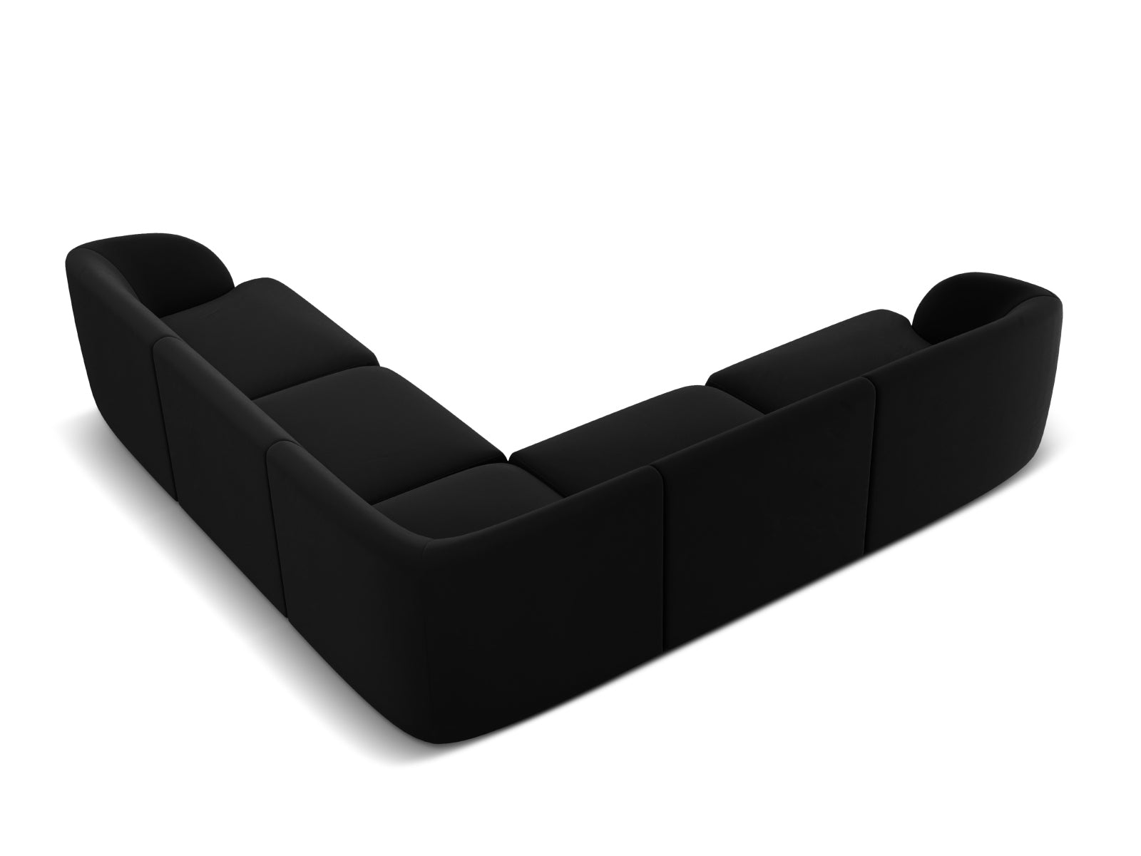 Miley Velour Symmetrical Ecksofa 5 Sitzer in Black präsentiert im Onlineshop von KAQTU Design AG. Ecksofa ist von Micadoni
