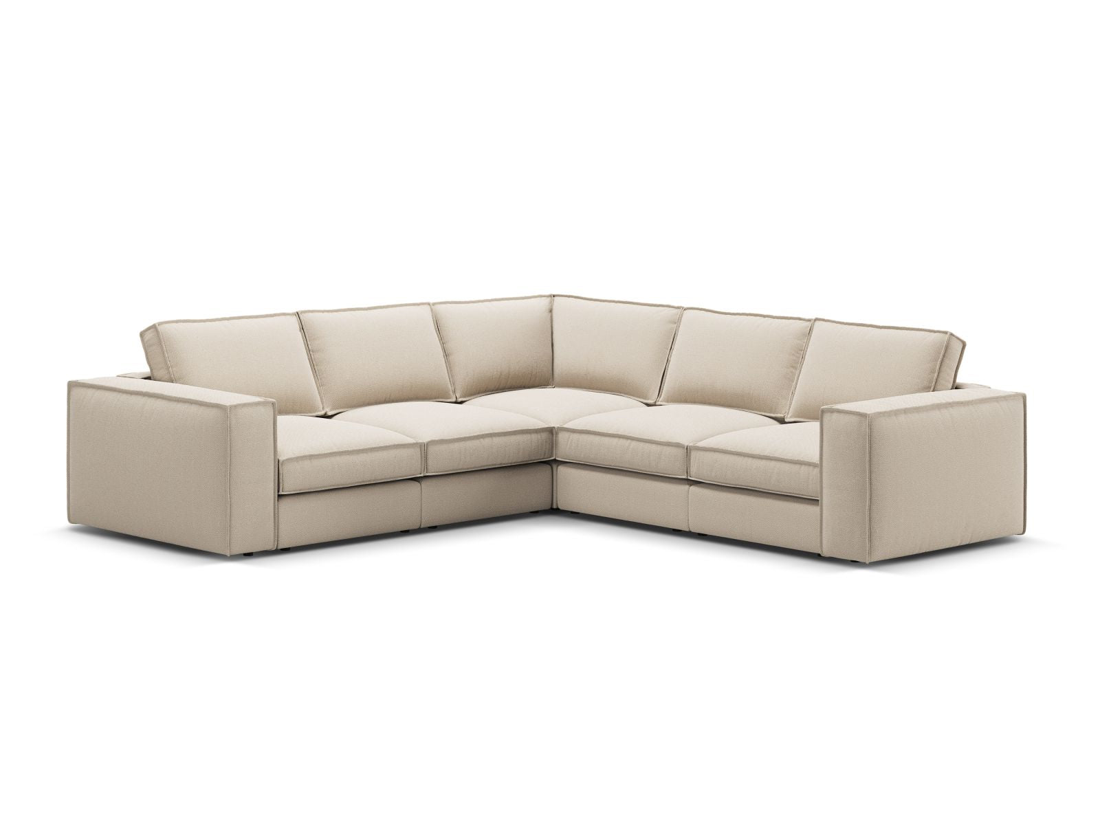 4-Sitzer Ecksofa modular symmetrisch Pola in Beige-Babel präsentiert im Onlineshop von KAQTU Design AG. Ecksofa ist von Micadoni