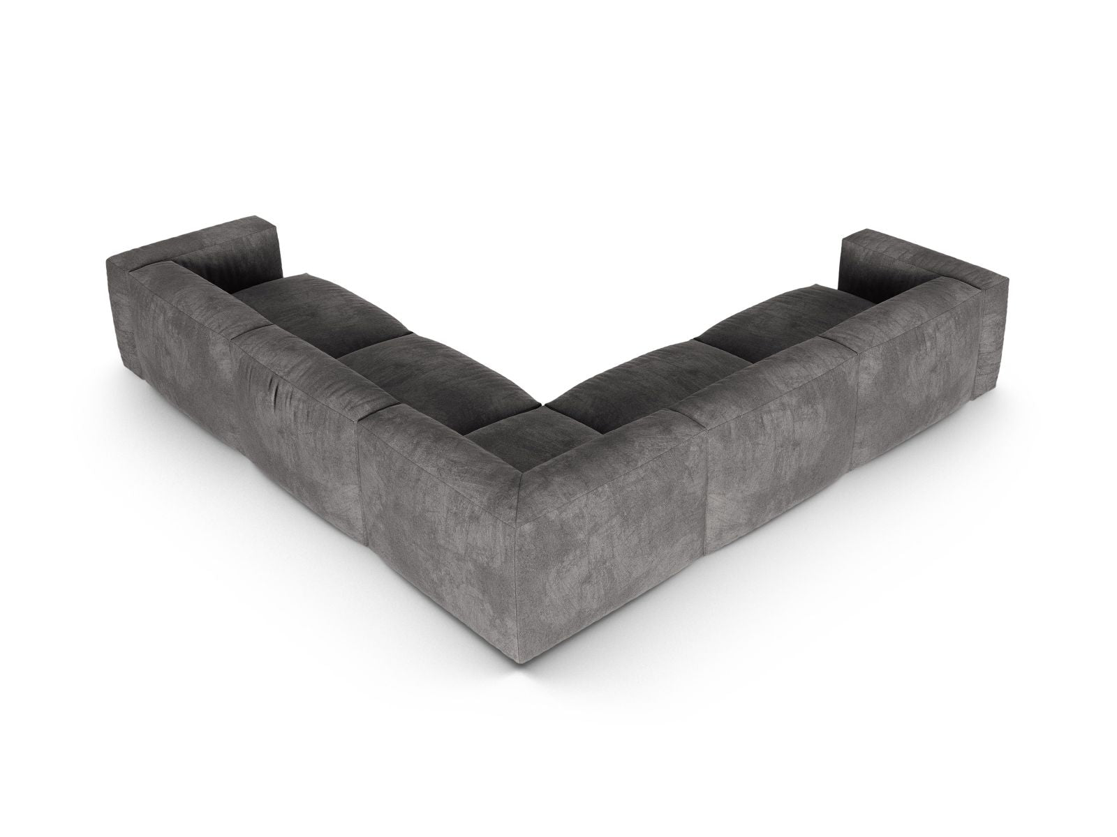 Elegantes 5-Sitzer Ecksofa Symmetric XL Martina in stilvollem Grau, ideal für moderne Wohnräume und gemütliche Abende.