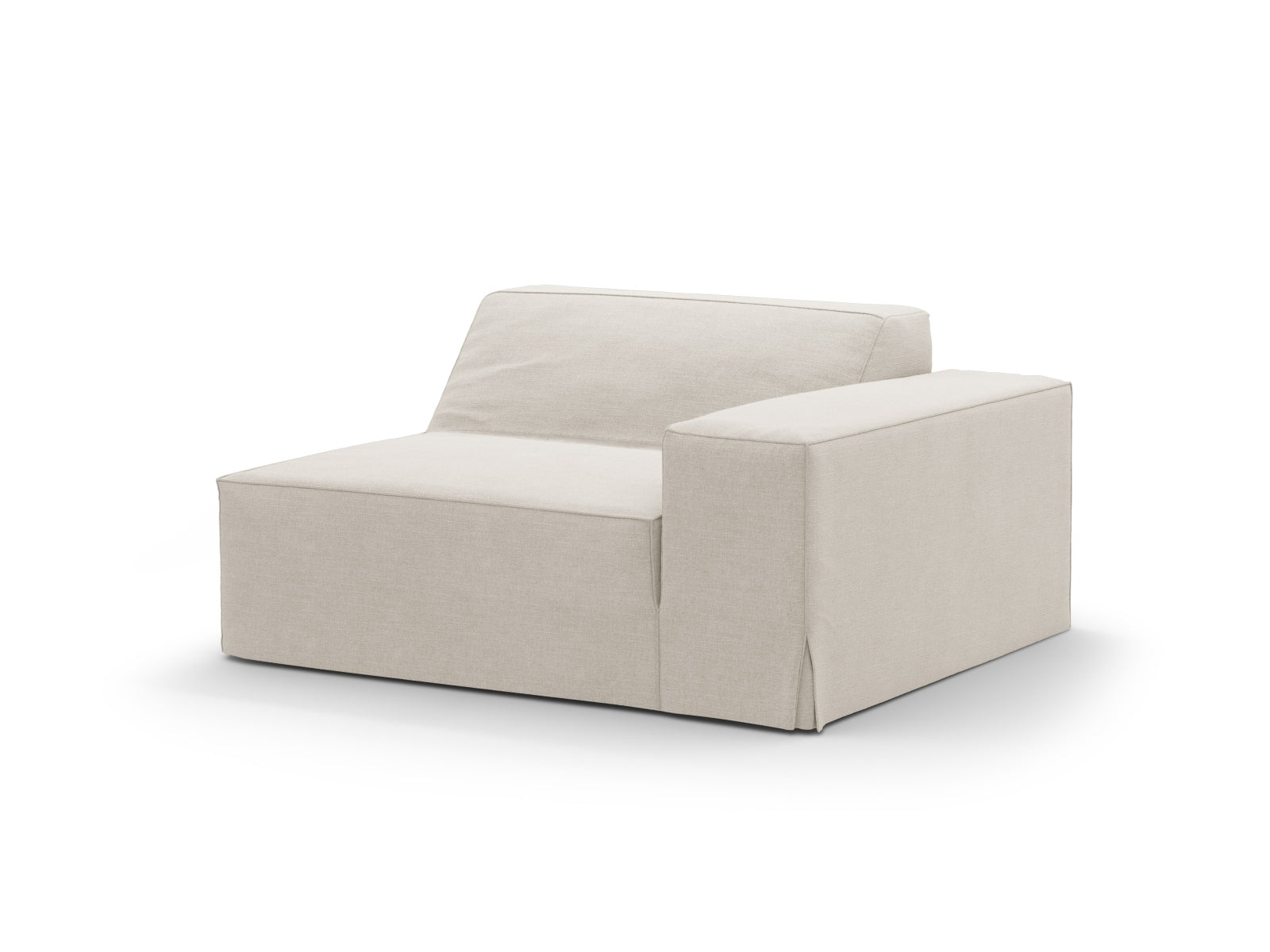 Eleganter Bezug für das rechte Modul des Jodie Sofas in Natural-LINS, ideal für zeitgemäße Einrichtungsideen. Hochwertige Verarbeitung von Micadoni.