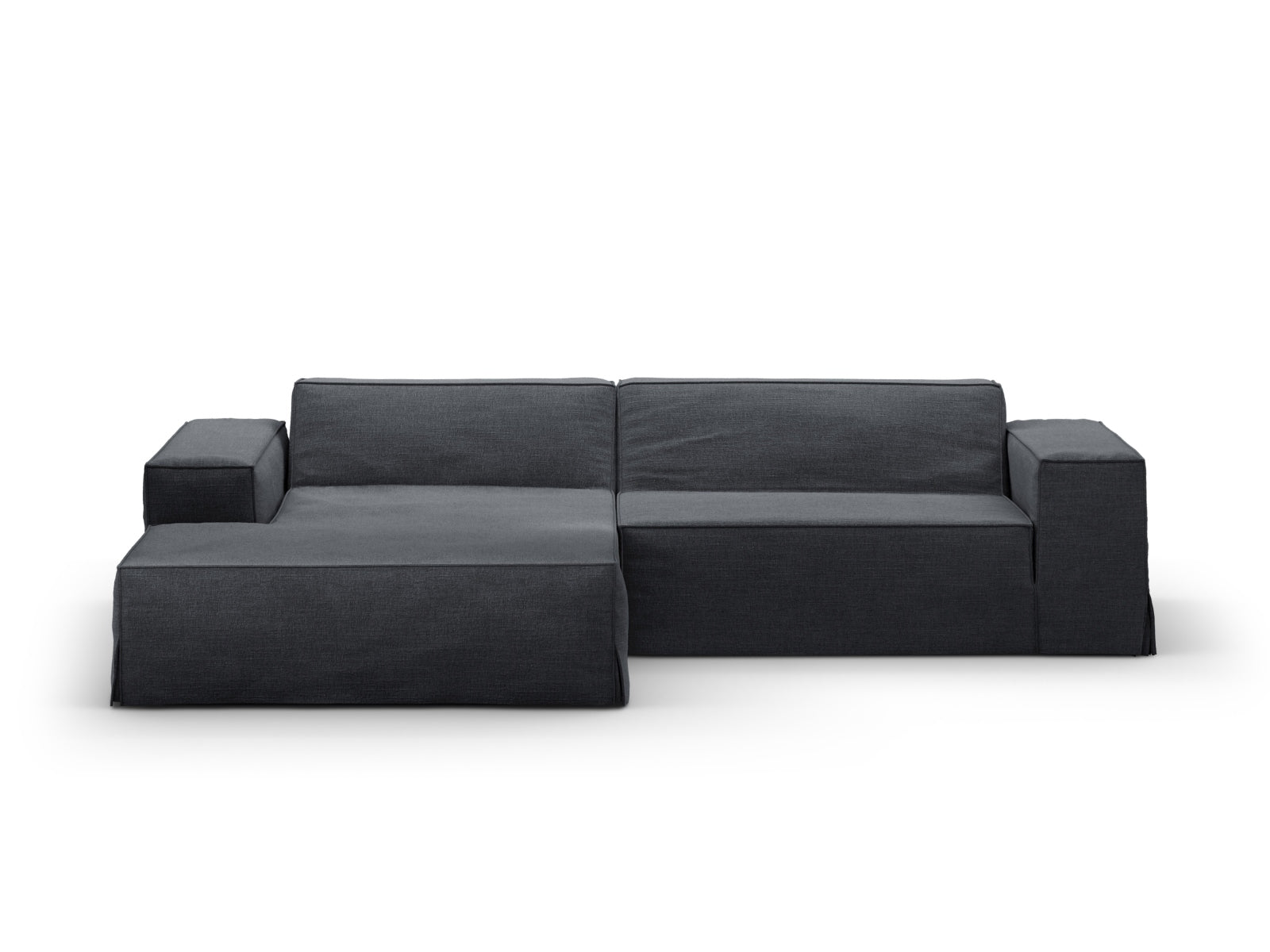 Elegantes Jodie Sofa-Cover für linksseitige Ecksofas in harmonischen Grautönen, perfekt für zeitgemäße Wohnräume und Micadoni Modelle.