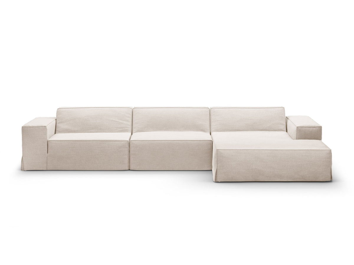Bezug für Eckmodul rechts Jodie in Beige-LINS präsentiert im Onlineshop von KAQTU Design AG. Sofa-Zubehör ist von Micadoni