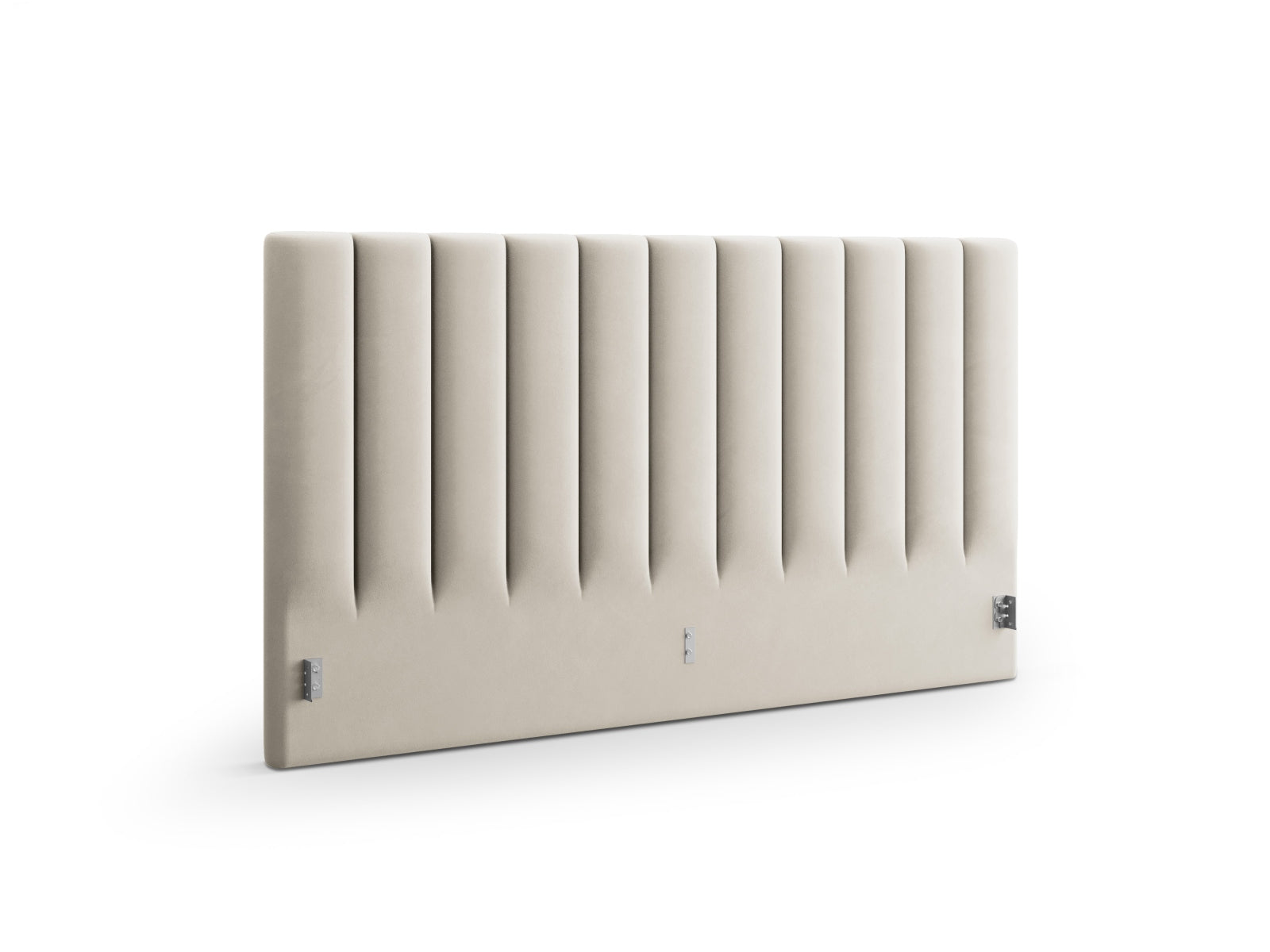 Elegantes Kopfteil Allison in 150 cm Breite, gefertigt aus hochwertigem Dark Beige-Bluvel, ideal für stilvolle Schlafzimmer.