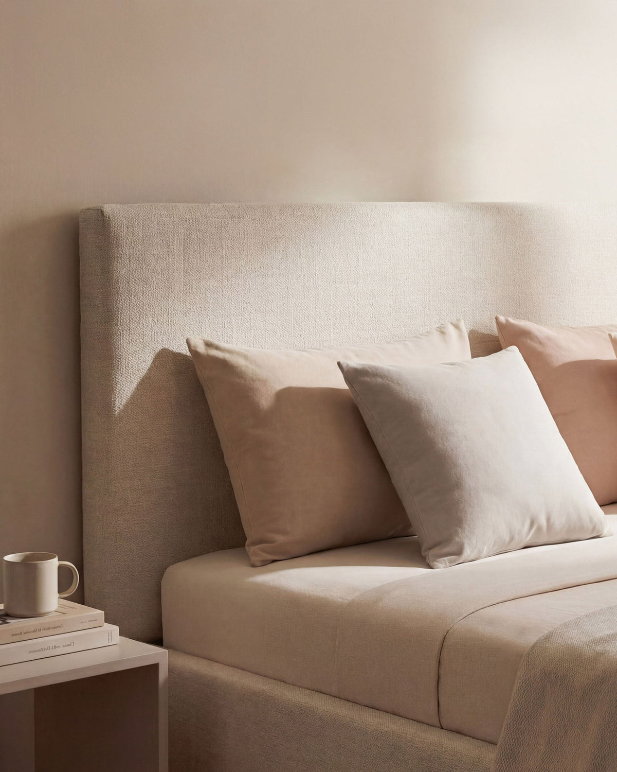 Remo Velour Headboard in Dark Beige-Bluvel präsentiert im Onlineshop von KAQTU Design AG. Kopfteile ist von Micadoni