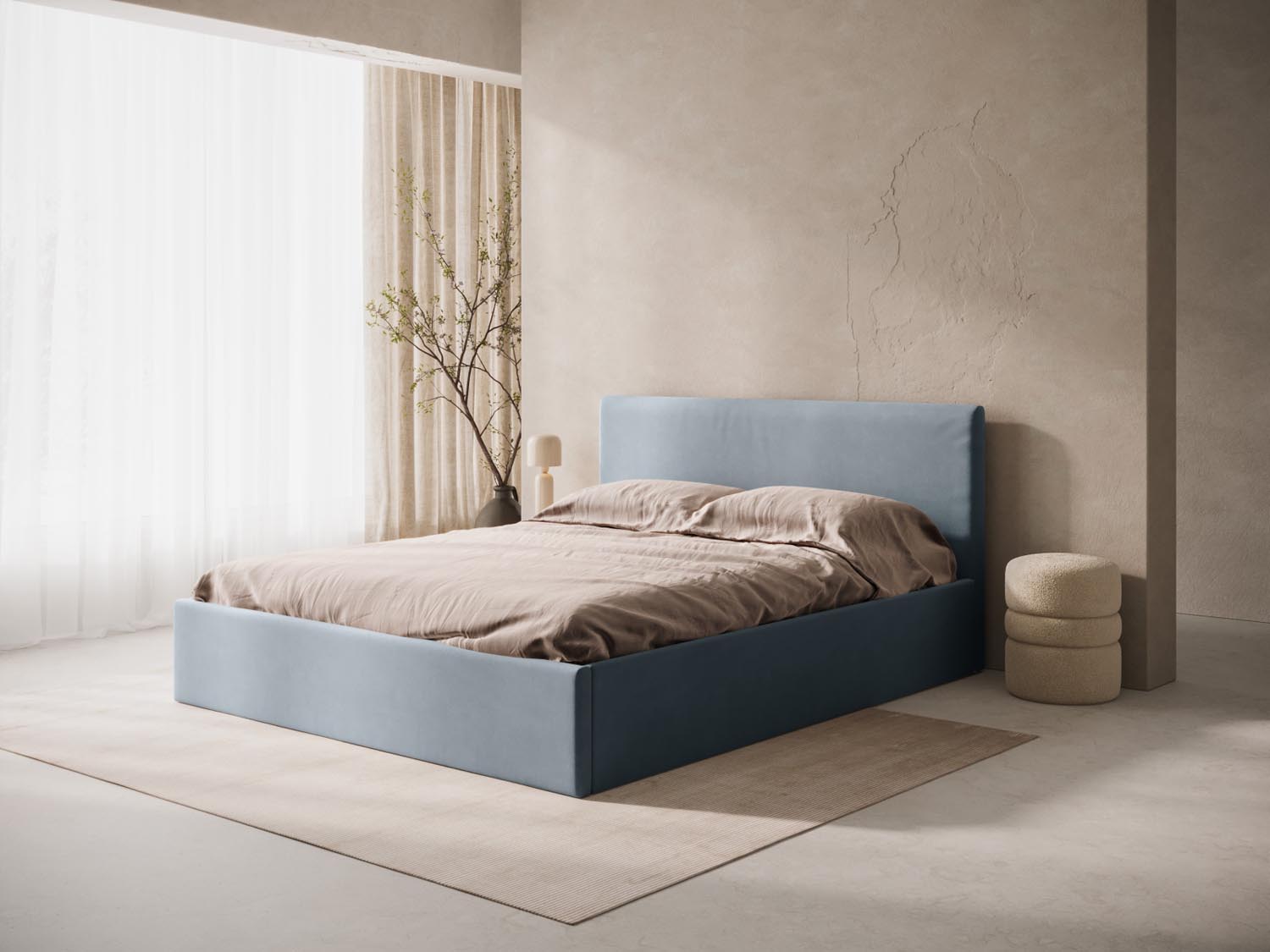 Remo Velour Headboard  in Light Blue präsentiert im Onlineshop von KAQTU Design AG. Zubehör Bett ist von Micadoni