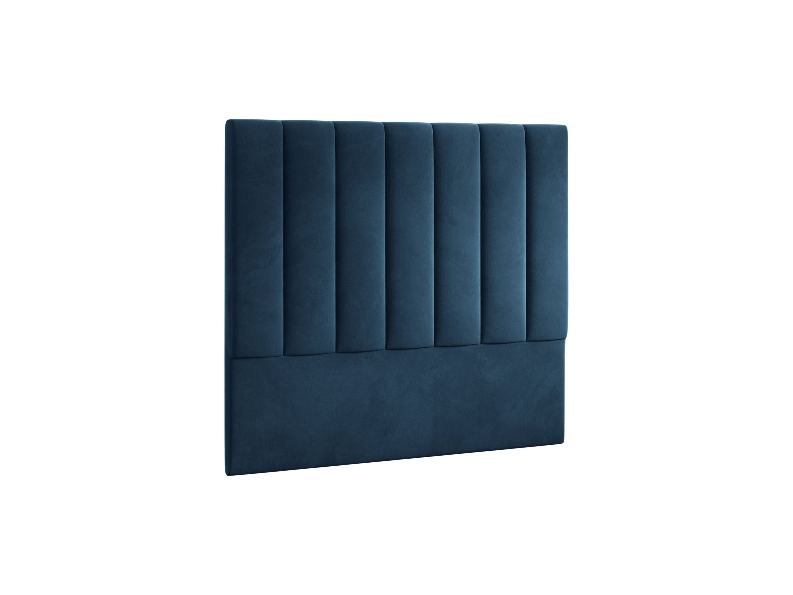 Stilvolles Kopfteil Marl in 140 cm Breite, aus luxuriösem Navy Blue-Magic Velvet, perfekt für ein elegantes Schlafzimmerambiente.