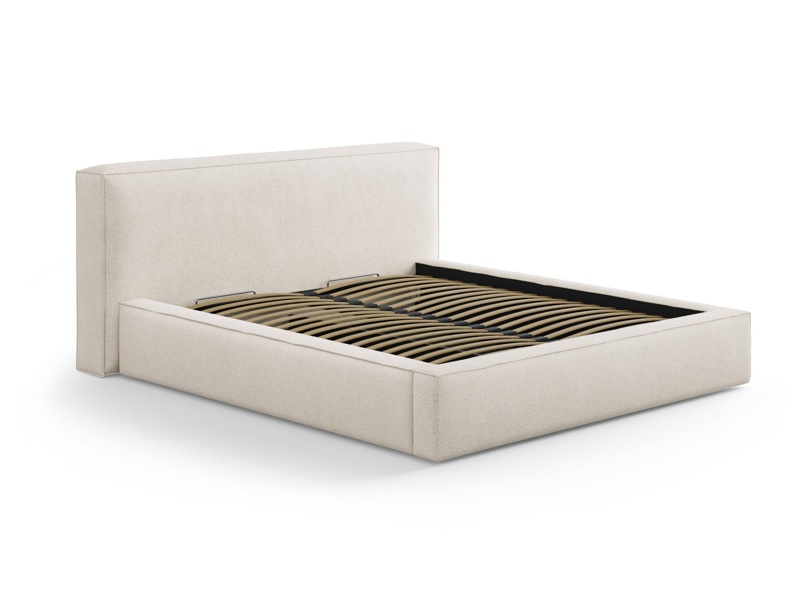 Elegantes Olivia Boucle Kopfteil in sanftem Beige, ideal für zeitgemäße Schlafzimmergestaltung. Hochwertige Verarbeitung und modernes Design.