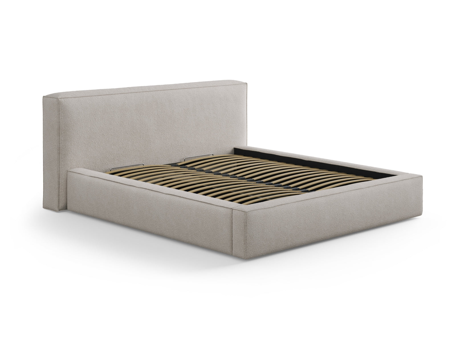 Elegantes Kopfteil "Olivia Boucle" in sanftem Olivgrün, ideal für stilvolle Schlafzimmer. Hochwertige Verarbeitung und modernes Design vereinen sich.