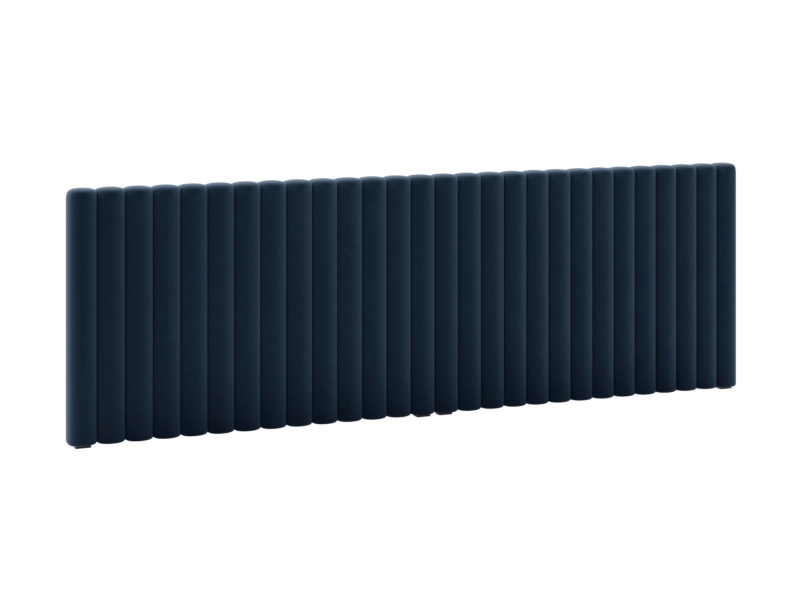 Elegantes Kopfteil Mistero in Dunkelblau, 280 cm breit, ideal für stilvolle Schlafzimmergestaltung, erhältlich bei KAQTU Design AG.