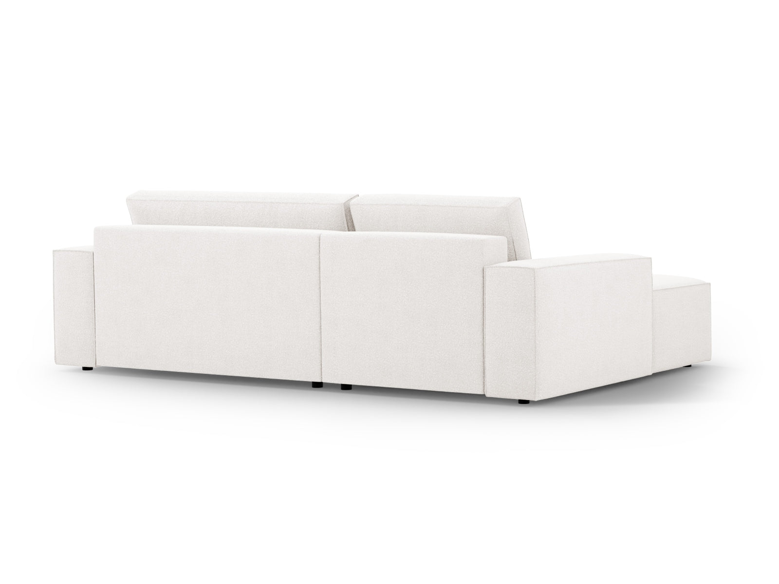 Jodie Boucle Ecksofa links mit Schlaffunktion und Stauraumbox 3 Sitzer in White präsentiert im Onlineshop von KAQTU Design AG. Ecksofa links ist von Micadoni