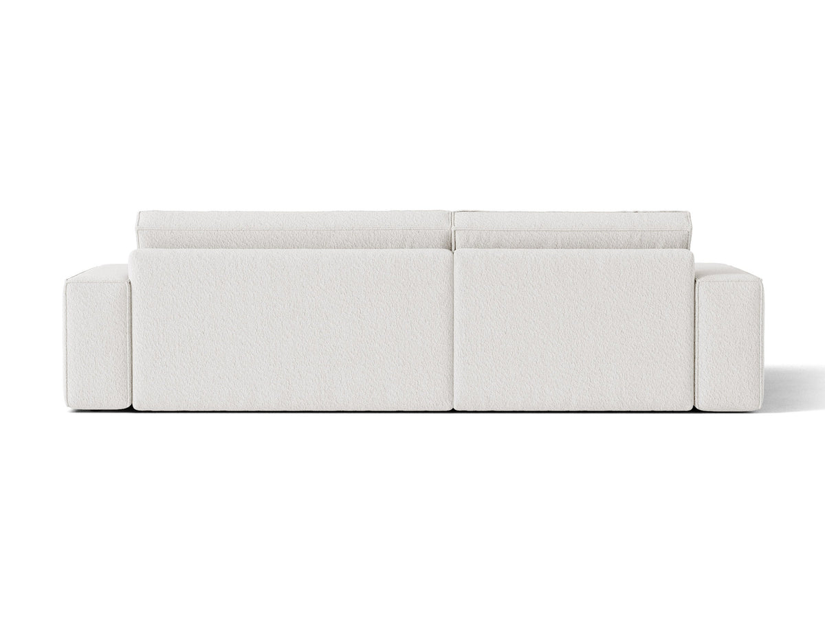 Jodie Boucle Ecksofa links mit Schlaffunktion und Stauraumbox 3 Sitzer in White-Baloo präsentiert im Onlineshop von KAQTU Design AG. Bettsofa links ist von Micadoni