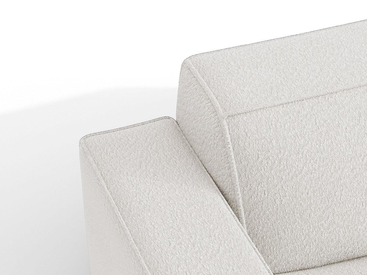 Jodie Boucle Ecksofa links mit Schlaffunktion und Stauraumbox 3 Sitzer in White-Baloo präsentiert im Onlineshop von KAQTU Design AG. Bettsofa links ist von Micadoni