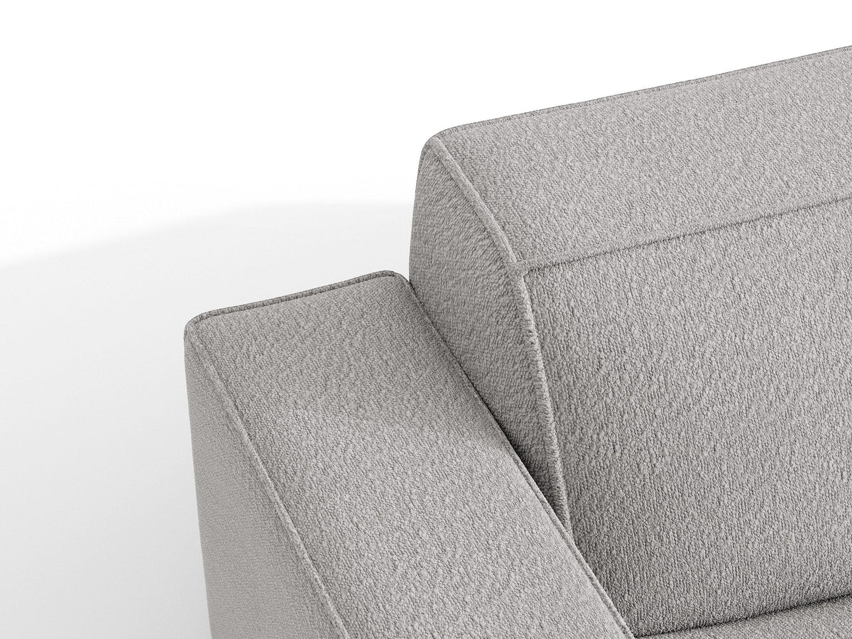 Jodie Boucle Ecksofa links mit Schlaffunktion und Stauraumbox 3 Sitzer in Light Grey-Baloo präsentiert im Onlineshop von KAQTU Design AG. Bettsofa links ist von Micadoni