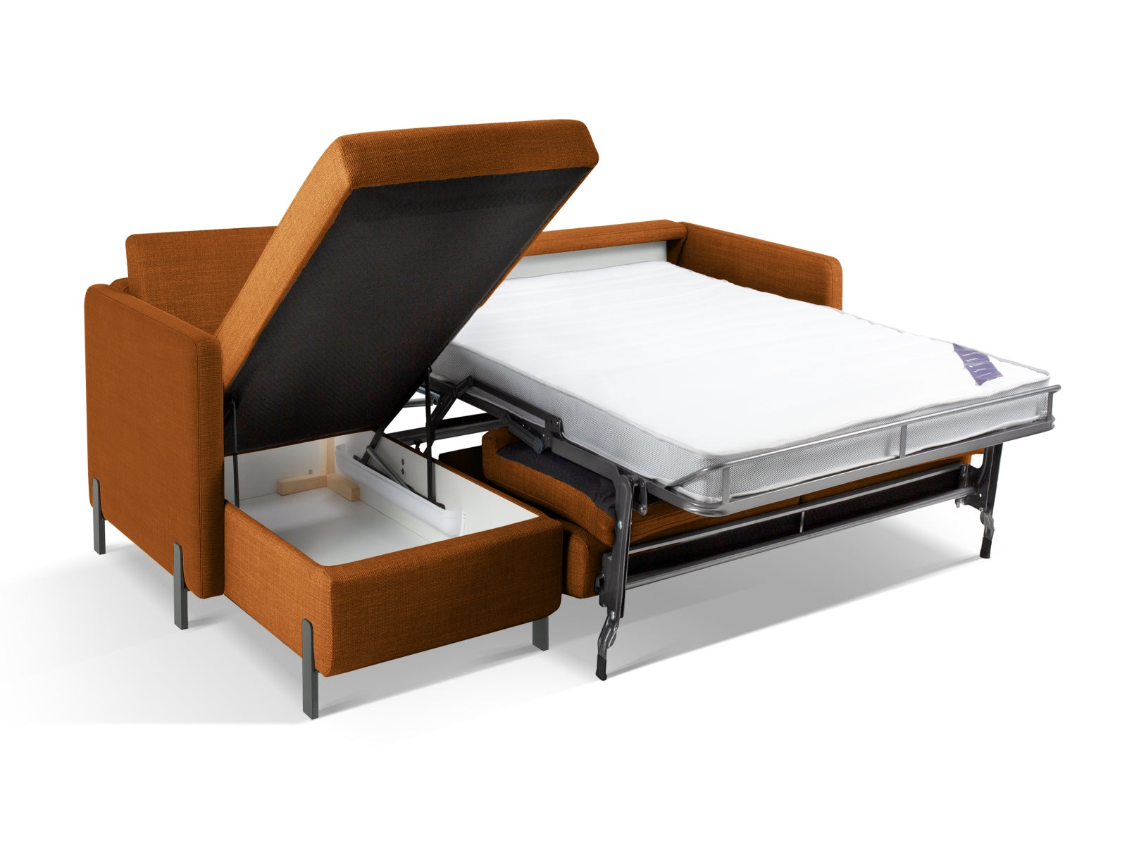 Elegantes 5-Sitzer Ecksofa Gloria mit linksseitiger Schlaffunktion und praktischem Stauraum, ideal für modernes Wohnen.