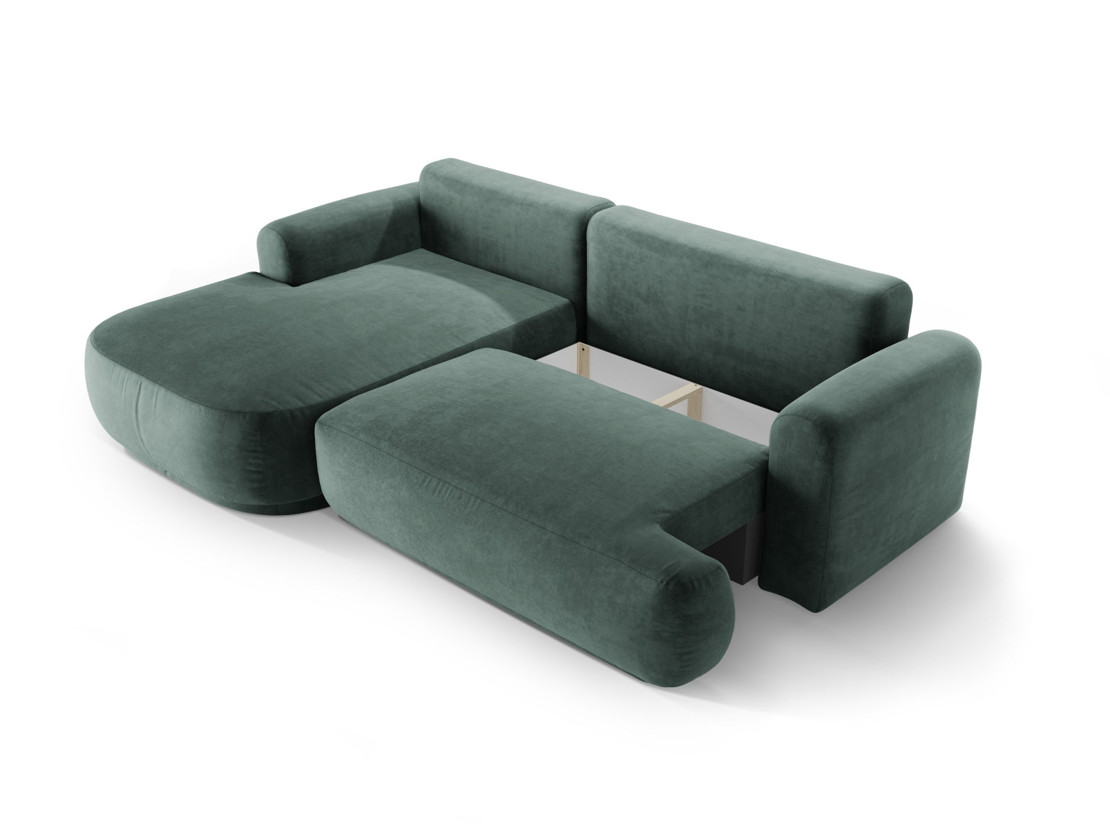 Entdecken Sie das elegante Ella Velour Ecksofa links von Micadoni. Dieses 5-Sitzer Sofa bietet eine Schlaffunktion und cleveren Stauraum für Ihr Zuhause.