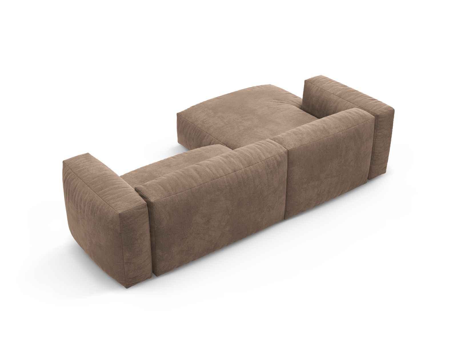 Stylisches 4-Sitzer Ecksofa Martina in elegantem Dunkelbeige, ideal für entspannte Stunden und als komfortable Schlaflösung.