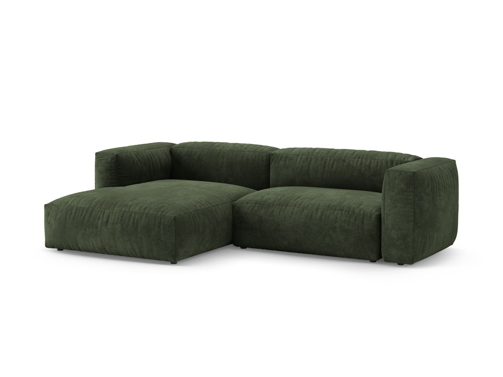 Elegantes 4-Sitzer Ecksofa Martina in Green-Vogue mit praktischer Schlaffunktion, ideal für stilvolle Wohnräume.