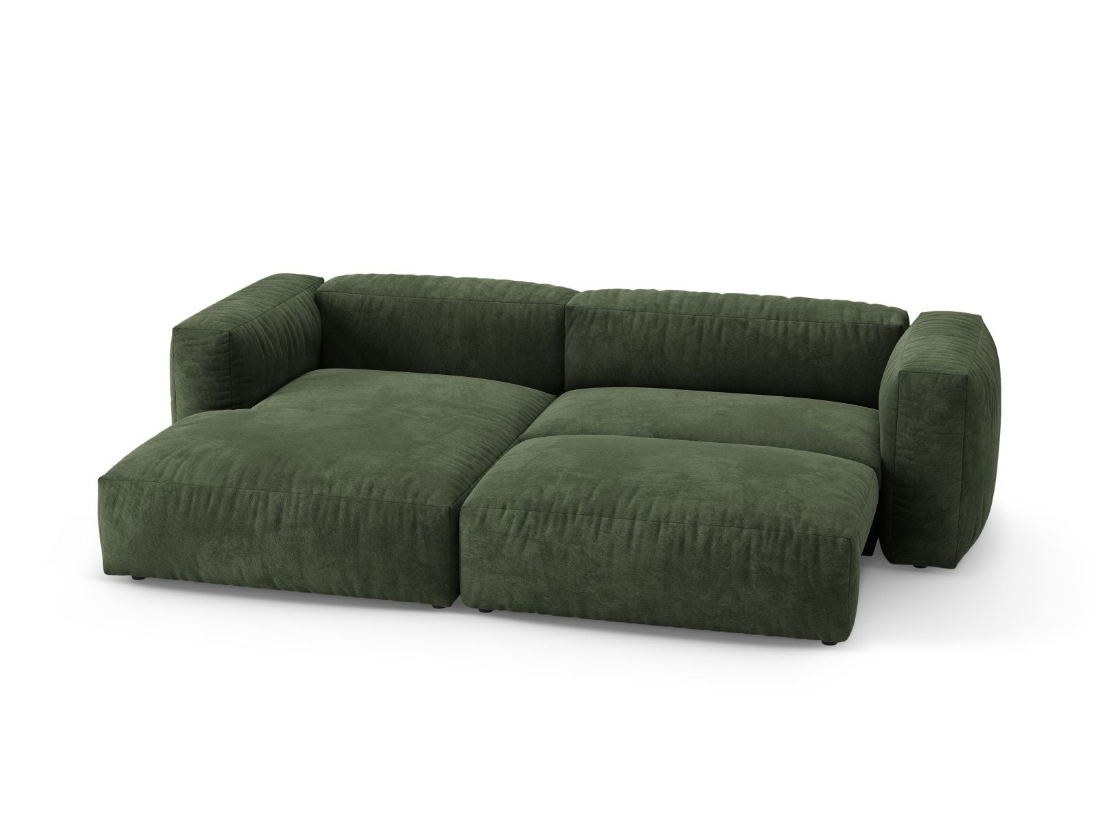Stylisches 4-Sitzer Ecksofa Martina in Green-Vogue, linksseitig, ideal für entspannte Abende und als Schlafgelegenheit für Gäste.